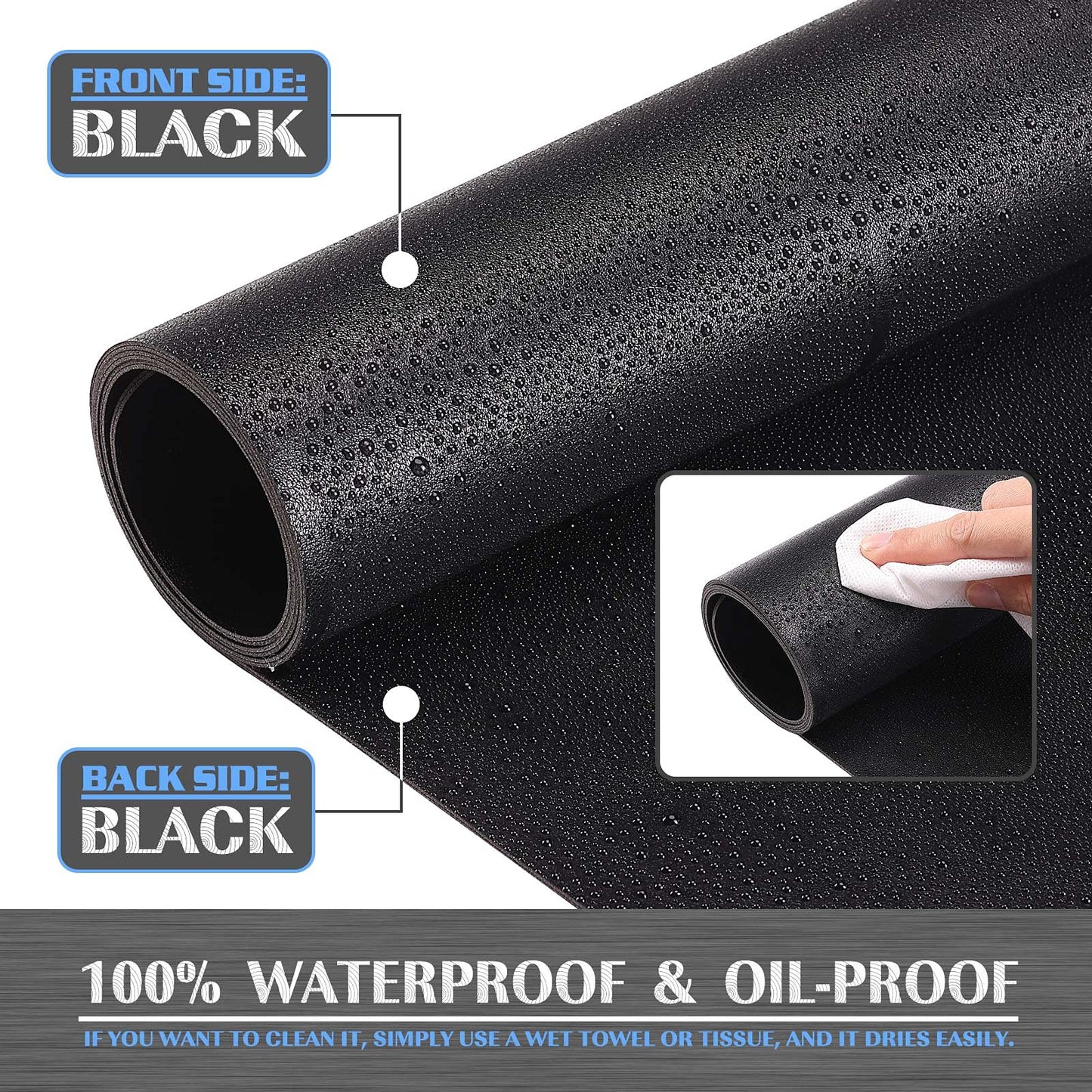 K KNODEL Large Office Leather Desk Mat, Mouse and Keyboard Pad, Computer and Laptop Mat, Desktop Protector and Cover, Writing Pad and Blotter (47.2"x23.6", Black)