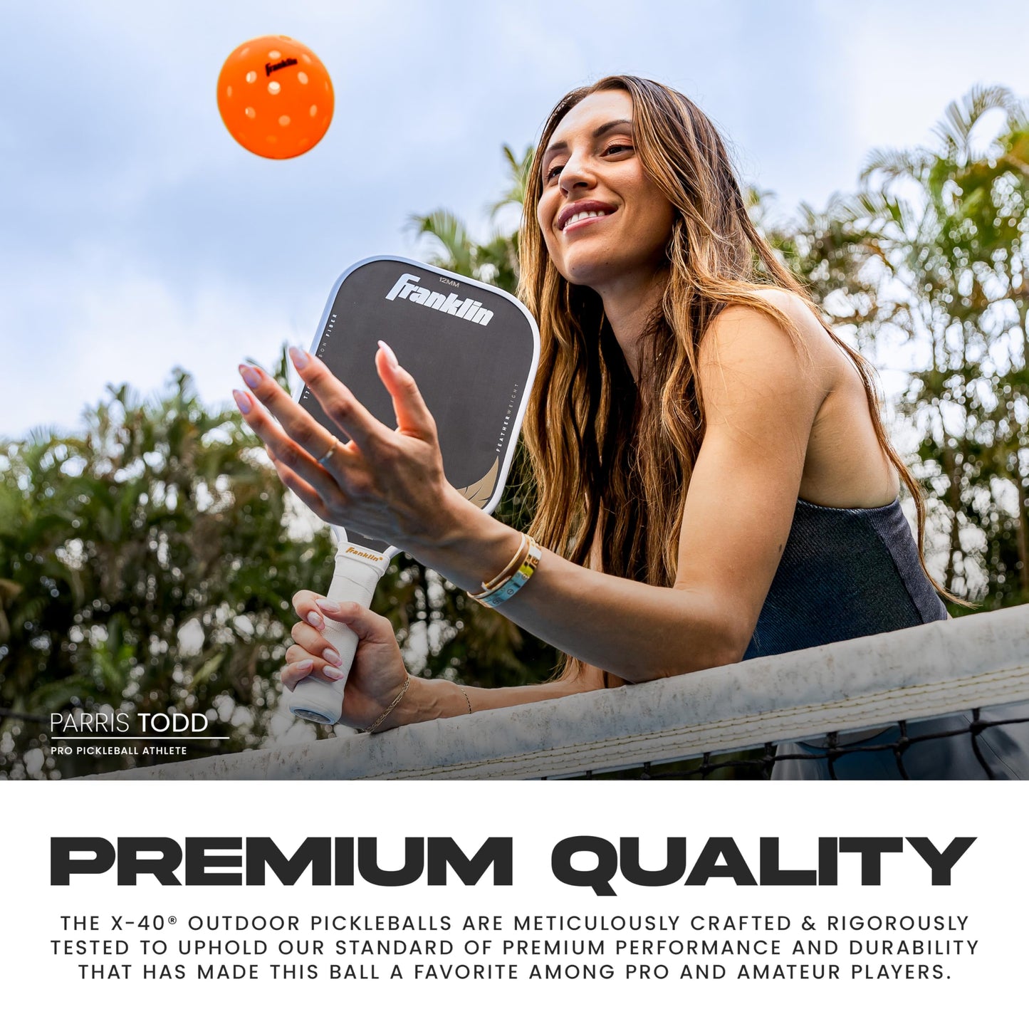 Franklin Sports X-40 Pickleballs - Outdoor Pickleballs - 12 Pack Bulk - USA Pickleball Approved - Lava - Official Ball of US Open Pickleball Championships