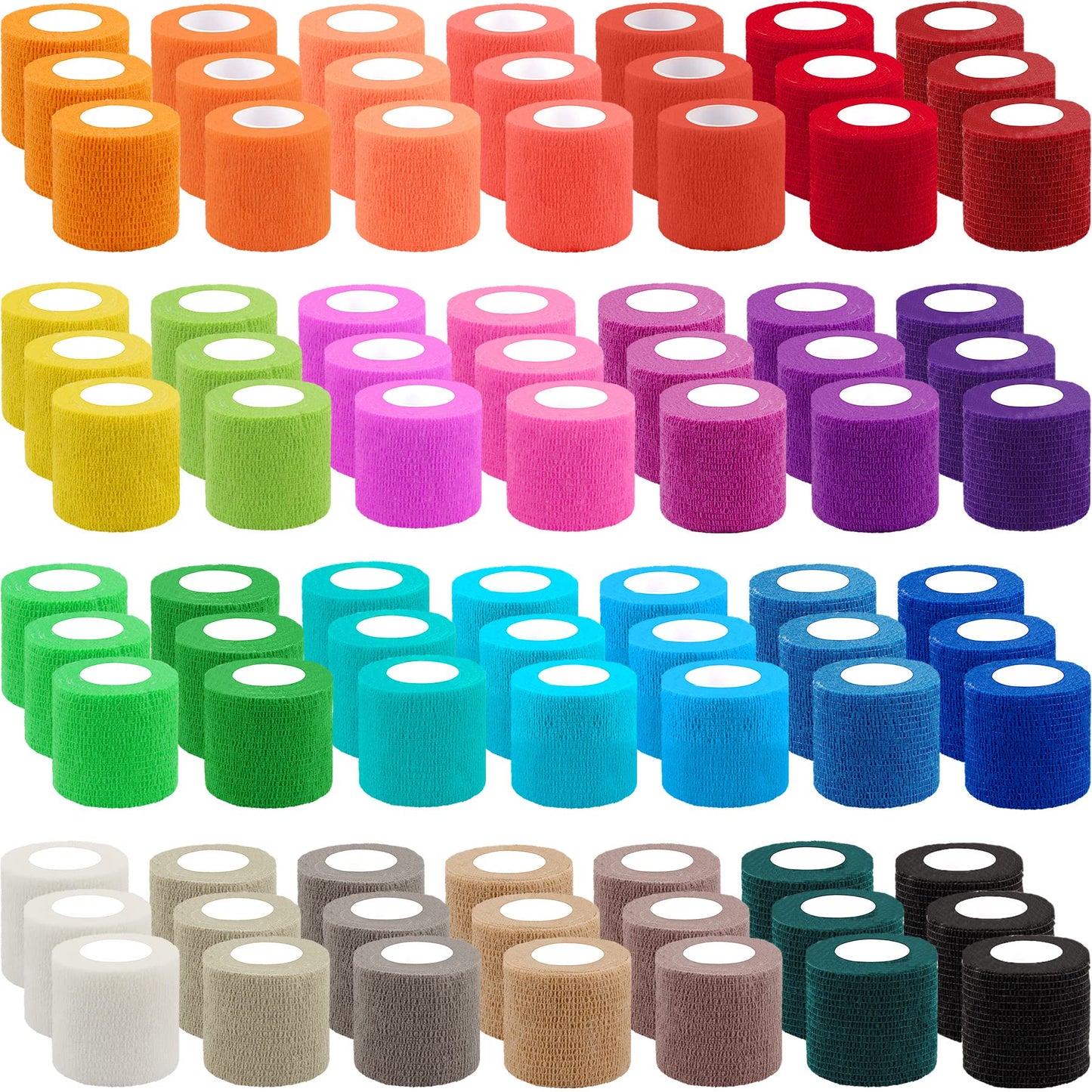 BQTQ 84 Rolls Self Adhesive Bandage Wrap 2 Inch x 5 Yards Self Adherent Wrap Tape Breathable Athletic Wrap Stretch Bandage Self Sticking Bandge Wrap for Athletic Sports(Rich Color)