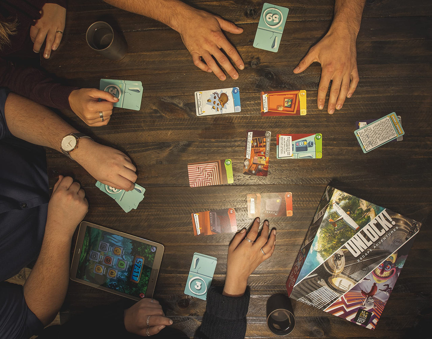 Unlock! - Escape Adventures (English) - Card Games - Solve Puzzles and Unravel Mysteries in Three Unique Scenarios - Ages 10+ - 1 to 6 Players - 60 Minute Playtime - Made by Asmodee