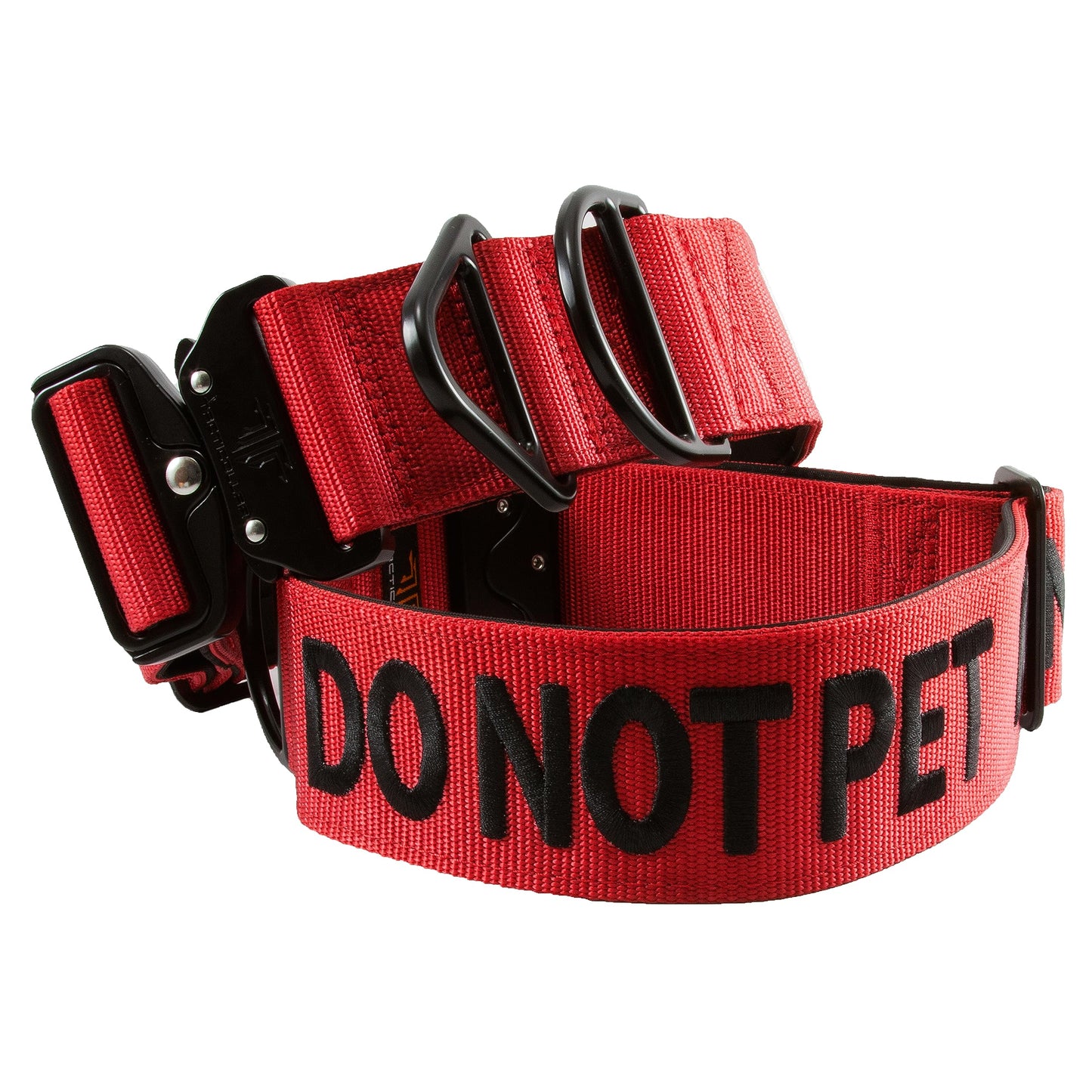 Tacticollar - DO NOT PET, 2 inch Nylon Collar for Medium and Large Dogs, Neoprene Padded Inside, Communicate Your Dogs Needs to Prevent Accidents… (Medium, Red/Black)