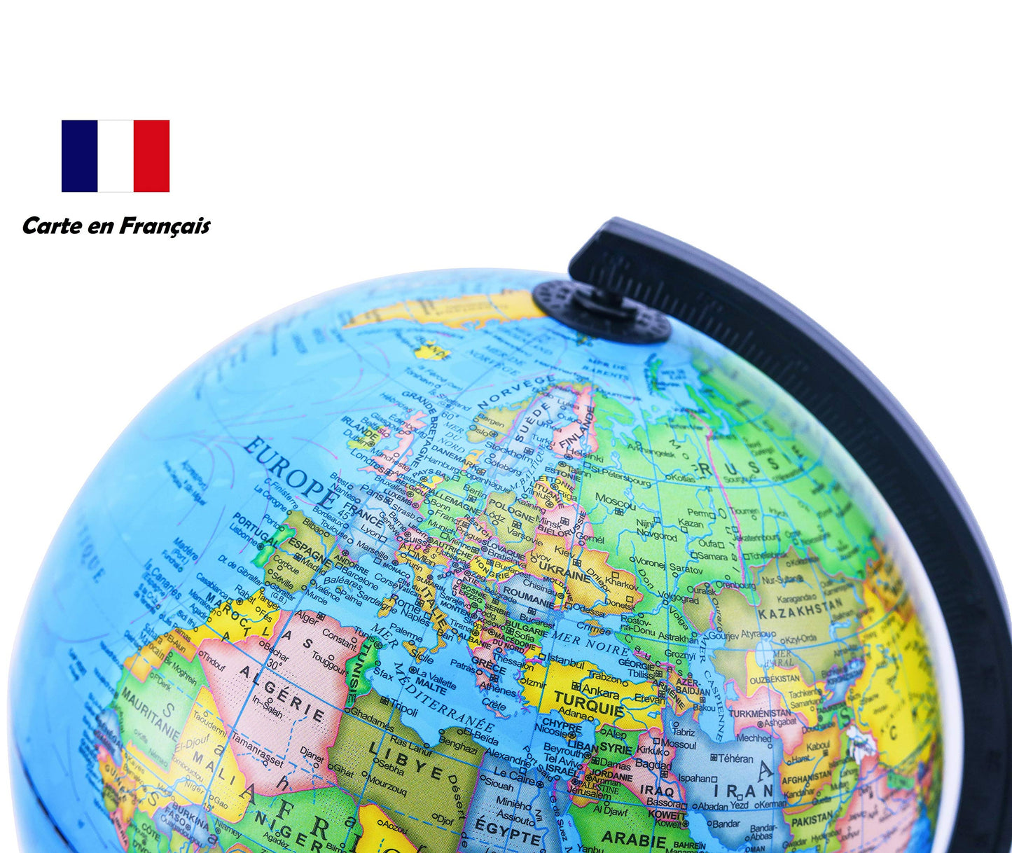 Exerz 20cm Globe Terrestre - Carte en Français - 20cm World Globe in French - Garte politique/éducative/géographique