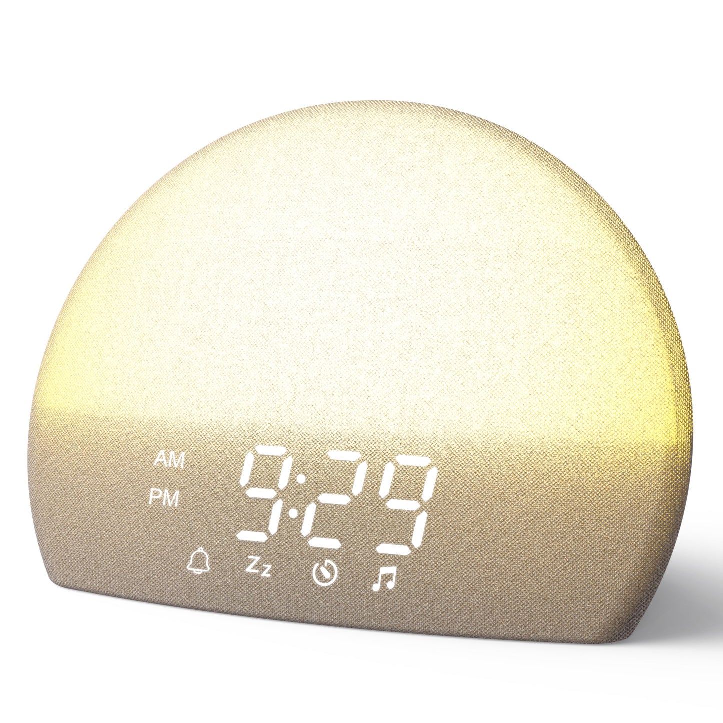 ERZERT Sunrise Alarm Clock & White Noise Machine for Adults and Kids 30 Soothing Sounds and 15-180 Mins Sleep Timer, Includes 11 Color Night Light & Naural Wake Up Light and Easy-Button Set Alarms