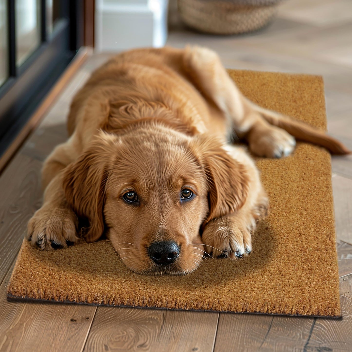 IRONGATE Coco Coir Doormat - Non Slip Heavy Duty Backing Door Mat - Dirt Trapping Welcome Mat - Easy Clean Durable Wide Entryway Sliding French Door High Traffic Indoor Outdoor Doormat -17x39- Natural