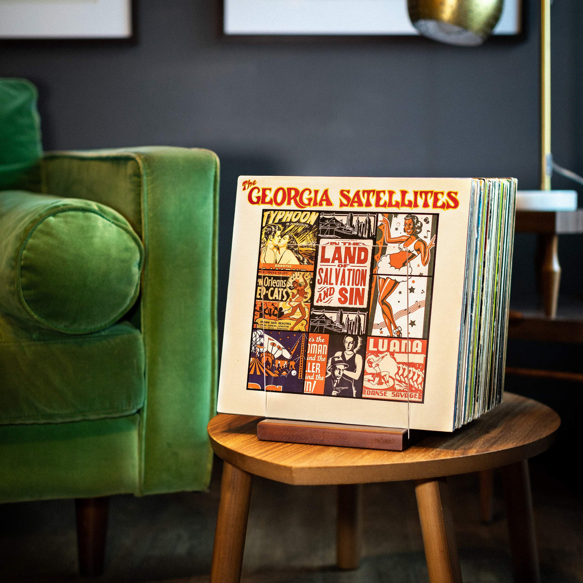 MÖNKE Premium Vinyl Record Storage - a Mid-Century Style Record Holder for Albums, 60-70 LP Capacity - Complements Any Record Player (Brown)