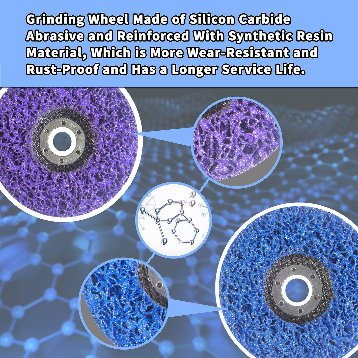 12 PCS Strip Discs 4-1/2 "x 7/8" Stripping Wheel Suitable for Cleaning Angle Grinder to Remove Paint, Rust and Weld Oxidation(Blue&Purple)
