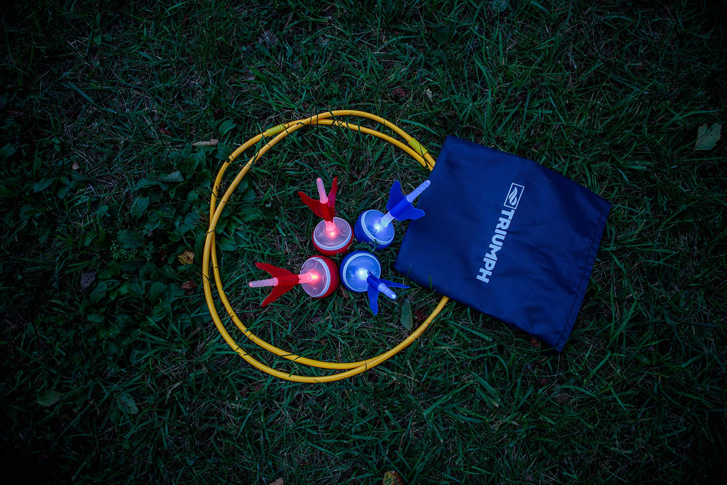 Triumph LED Backyard Darts with Two LED Targets with Four Light Features, Four Large LED Darts, Two LED Target Rings and Carry Bag
