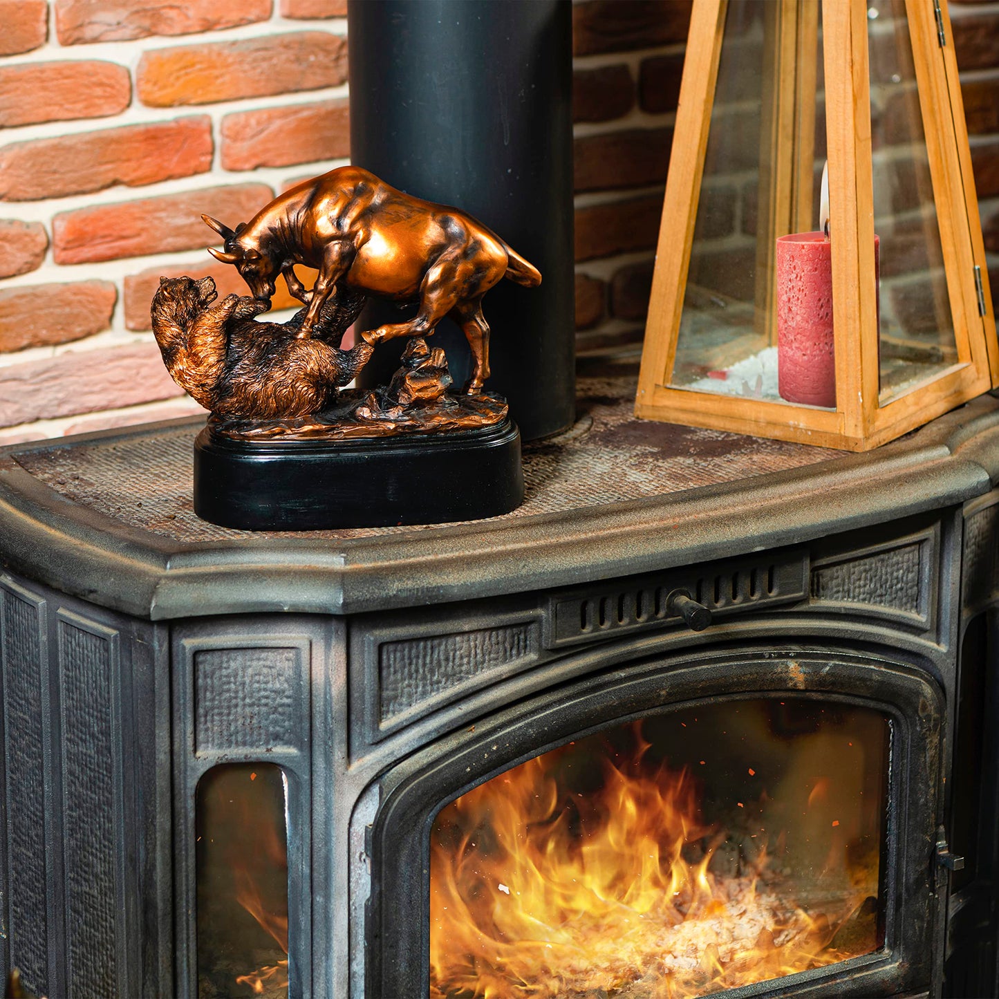 MEPERPER Bull and Bear Statue, Wall Street Bull Statue, Stock Market Gifts for Men, Gifts for Stock Market Lovers