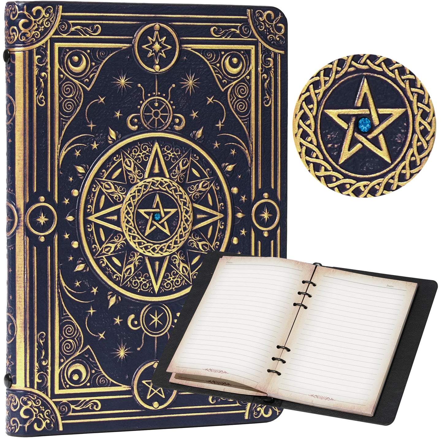 Magic Refillable Notebook Journal Binder for DND: A5 Story Forge 400 Pages (200 Sheets) with Worn Ancient Magic Design for DND or Fantasy Enthusiasts - Perfect for Dungeons and Dragons (D&D)