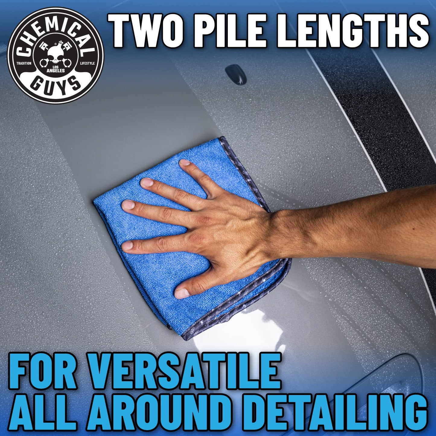 Chemical Guys Professional Grade Premium Microfiber Towels, Blue (16" x 16") (Pack of 12) - Safe for Car Wash, Home Cleaning & Pet Drying Cloths