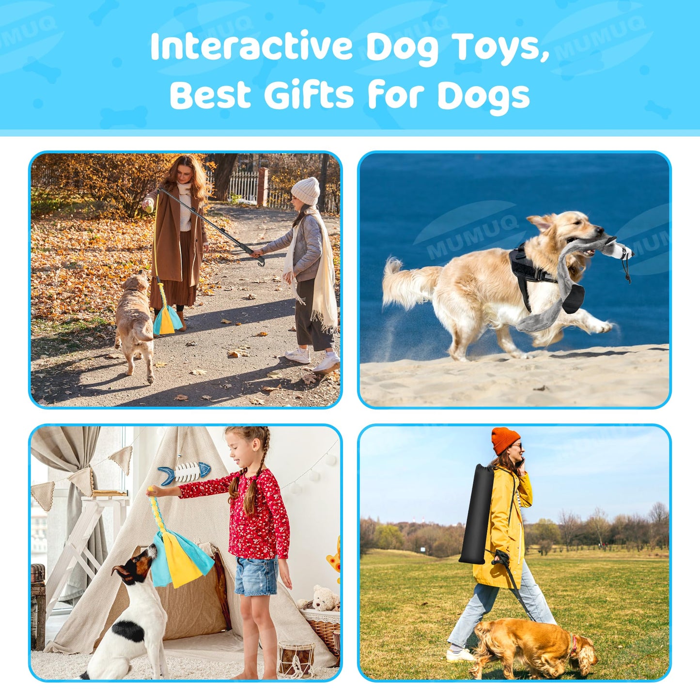 Flirt Pole for Dogs, Retractable Teasing Stick with Lure, Interactive Dog Toys for Outdoor Training Play Exercise, 40 Inch Flirt Stick for Dog Agility Training Equipment