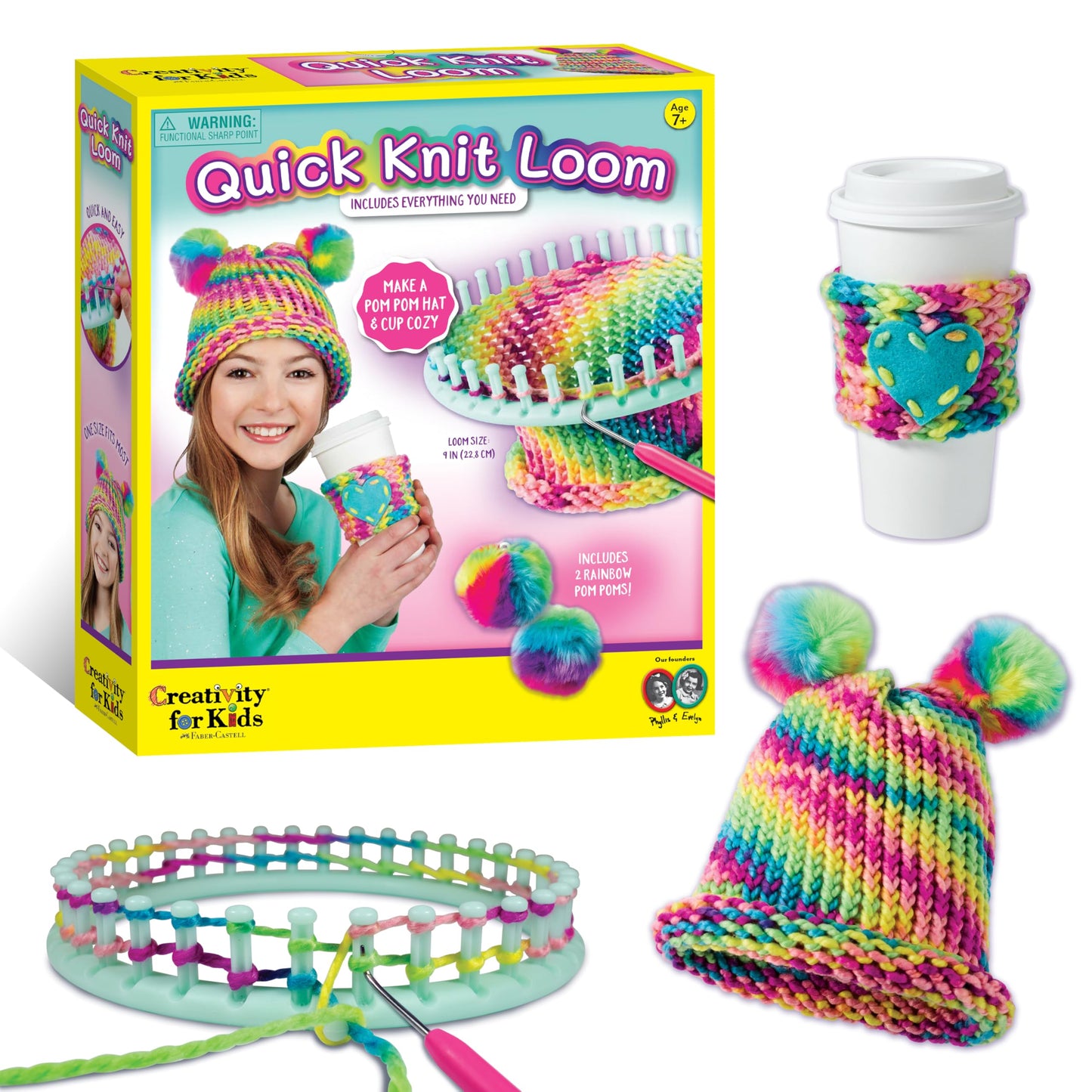 Creativity for Kids Quick Knit Loom – Teaches Beneficial Skills and Creativity – Easy to Use – For Ages 7 and Up