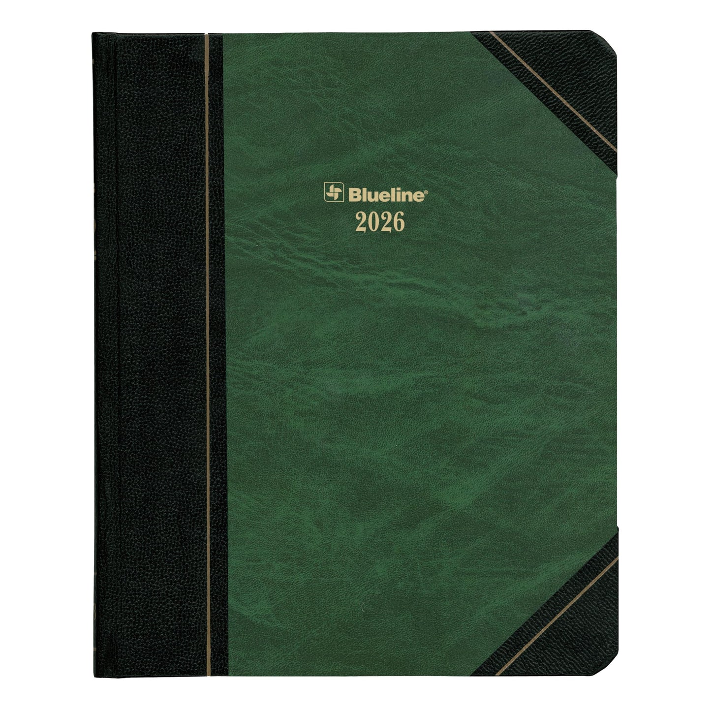 Blueline® 2026 Traditional Daily Planner, Appointment Book, 12 Months, January to December, Sewn Binding, 8.125" x 6.5625", Marble, Green, Bilingual (C517B-26)