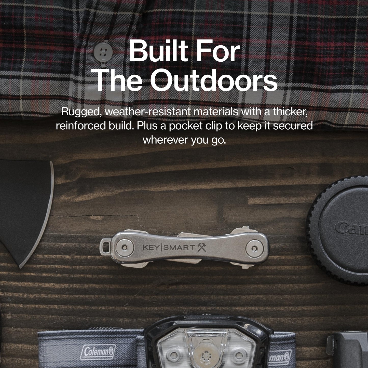 Keysmart Rugged - Multi-Tool Key Holder with Bottle Opener and Pocket Clip (Up to 14 Keys, Titanium)