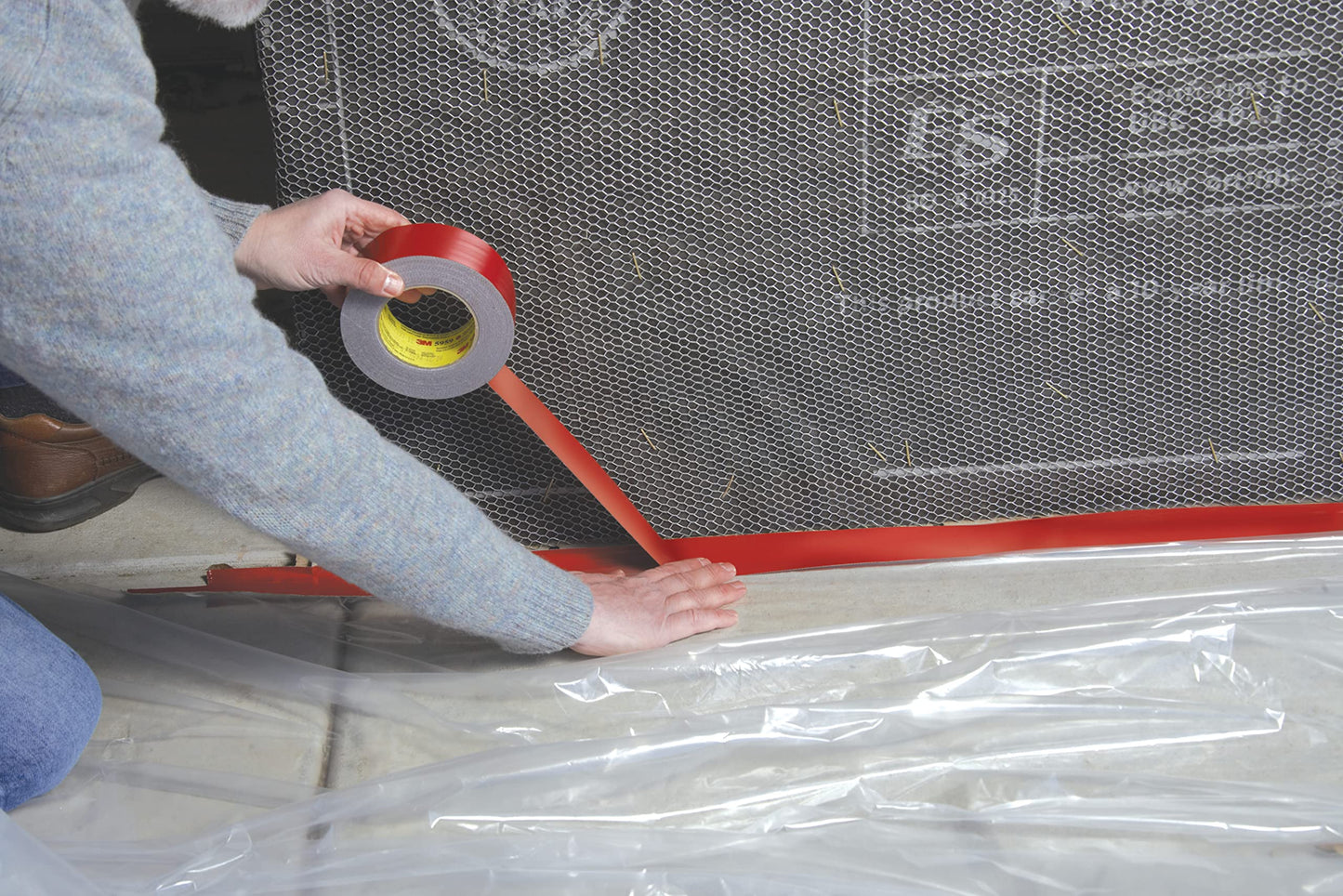 3M (5959) Outdoor Masking and Stucco Tape 5959 Red, 48 mm x 41.1 m 12.0 mil, 12 per case, Conveniently Packaged [You are Purchasing the Min Order Quantity which is 12 Rolls]
