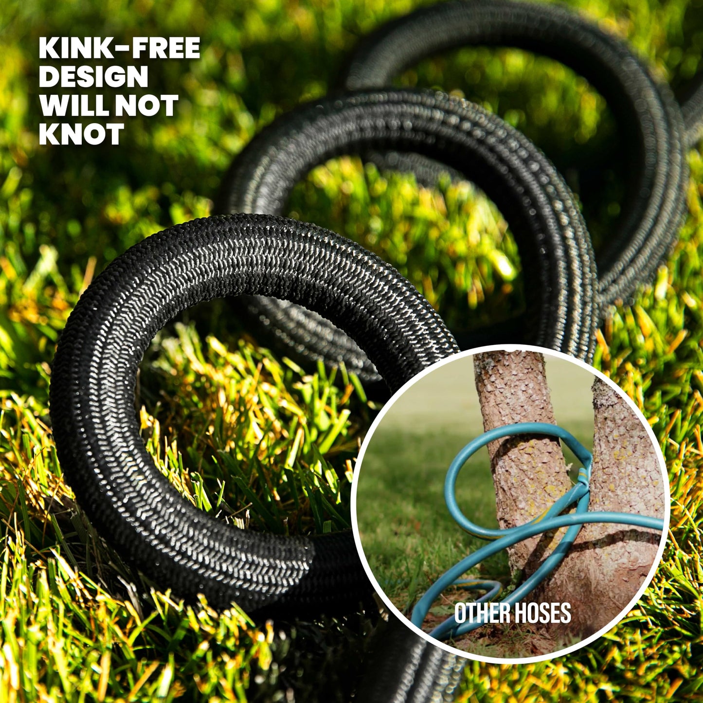 Hydrosteel 50 Ft Garden Hose, 3 Layer Stainless Steel Metal Water Hose 50Ft, Heavy Duty Flexible Lightweight Crush/Kink Resistant, Tangle Free Non Expandable Garden Hose 500 PSI AS SEEN ON TV