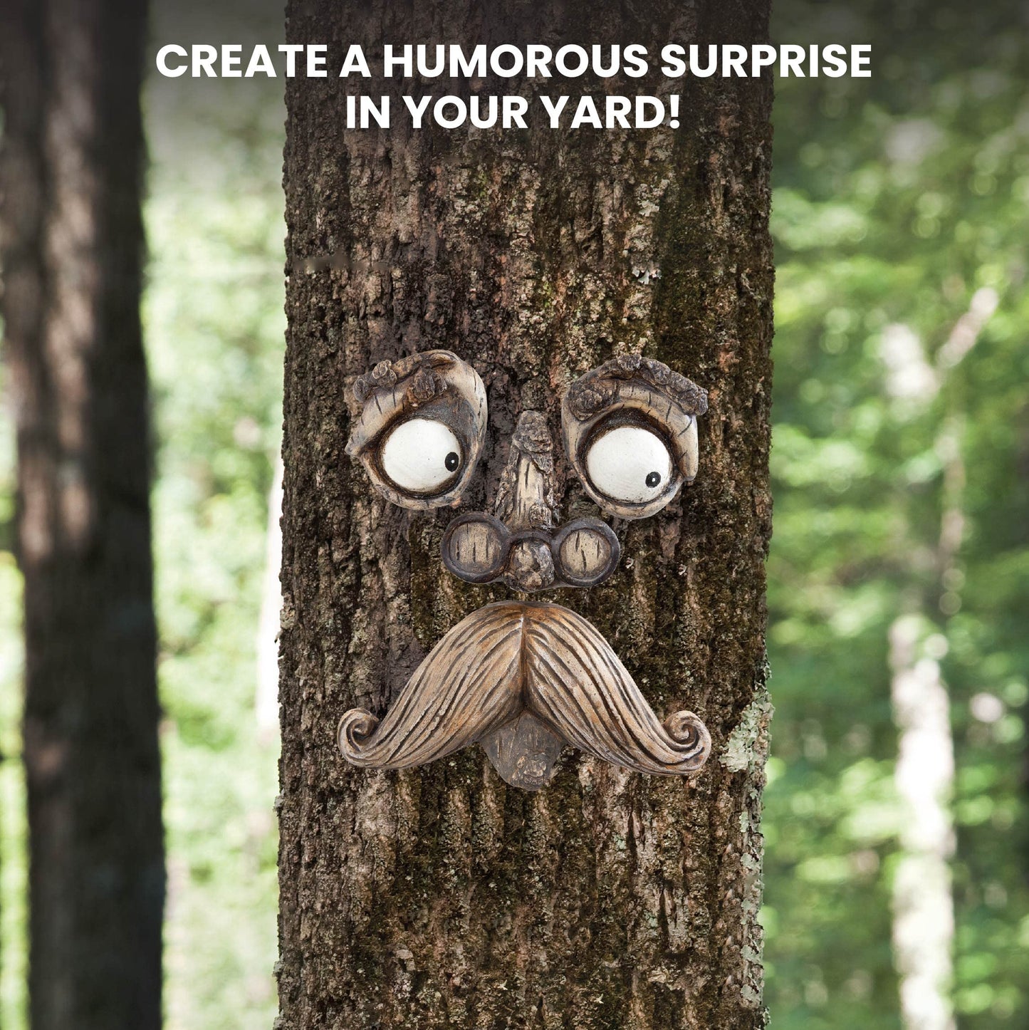 Bits and Pieces - Old Man Tree Hugger - Garden Peeker Yard Art - Outdoor Tree Hugger Sculpture - Whimsical Tree Face Garden Decoration