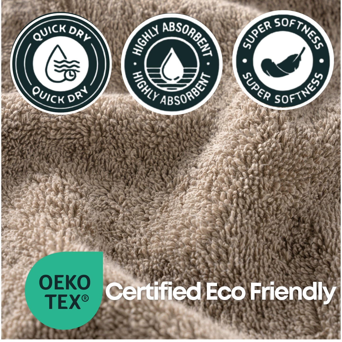 Harbourloom Boulevard Series Luxury Bath Towels – 2 Pack 600 GSM Turkish Cotton Bath Towel Set, Soft Plush Absorbent & Quick-Dry Bathroom Towels, Hotel & Spa Quality, 28 x 55 in (Taupe Quartz)