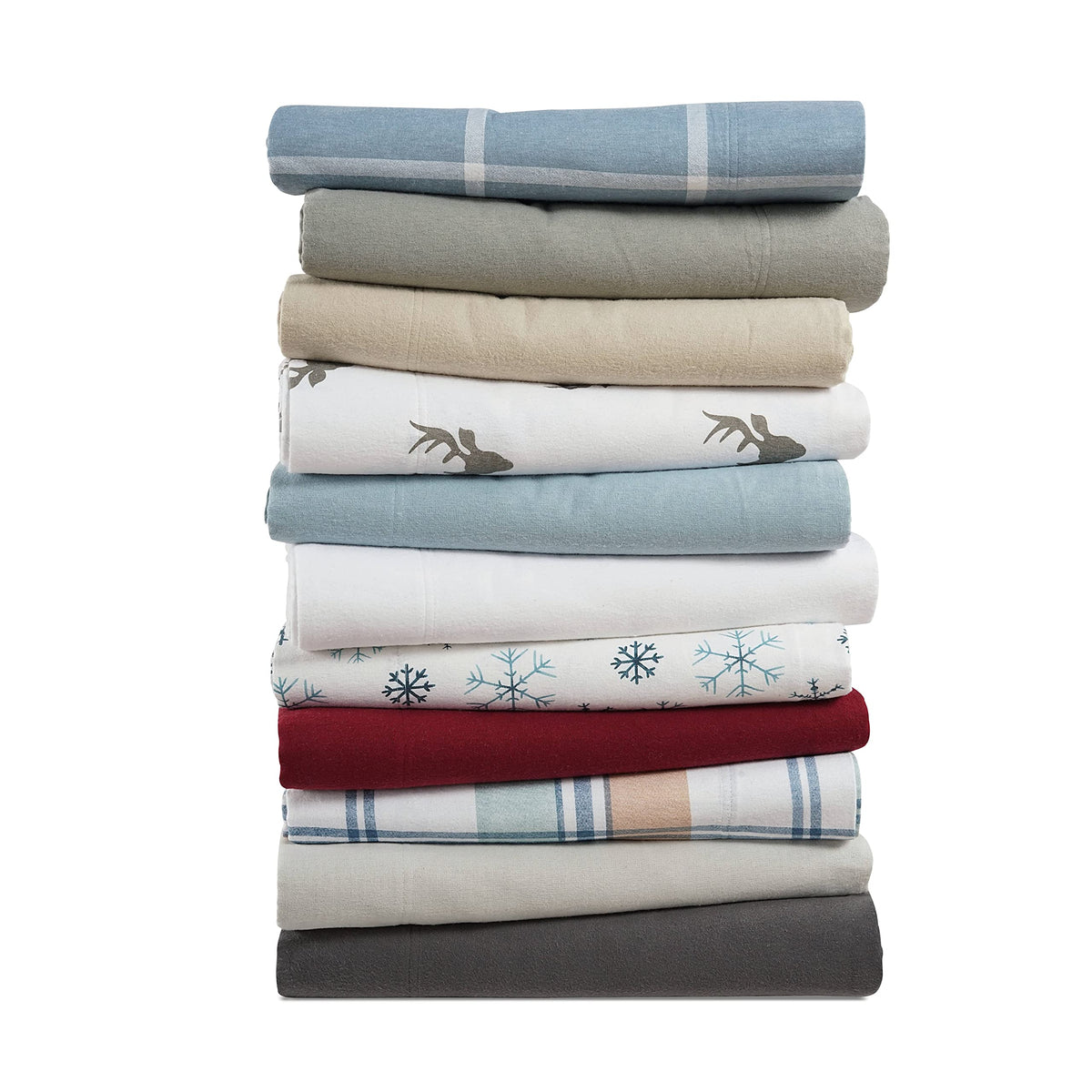 100% Cotton Flannel Sheets Set - White Flannel Sheets Queen Size, 4-Piece Bed Sheets - Lightweight Bedding, Brushed for Extra Softness, Warm, Breathable, 15" Deep Pocket (Fits Upto 17" Mattress)
