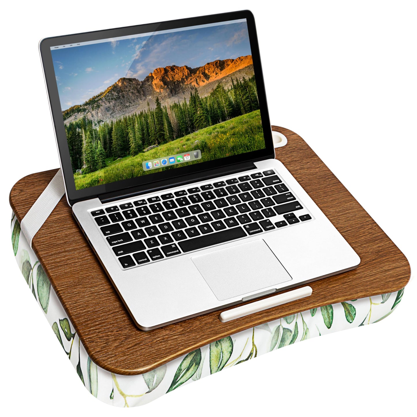 LAPGEAR Designer Lap Desk with Phone Holder and Device Ledge - Watercolor Leaves - Fits up to 15.6 Inch Laptops - Style No. 45412