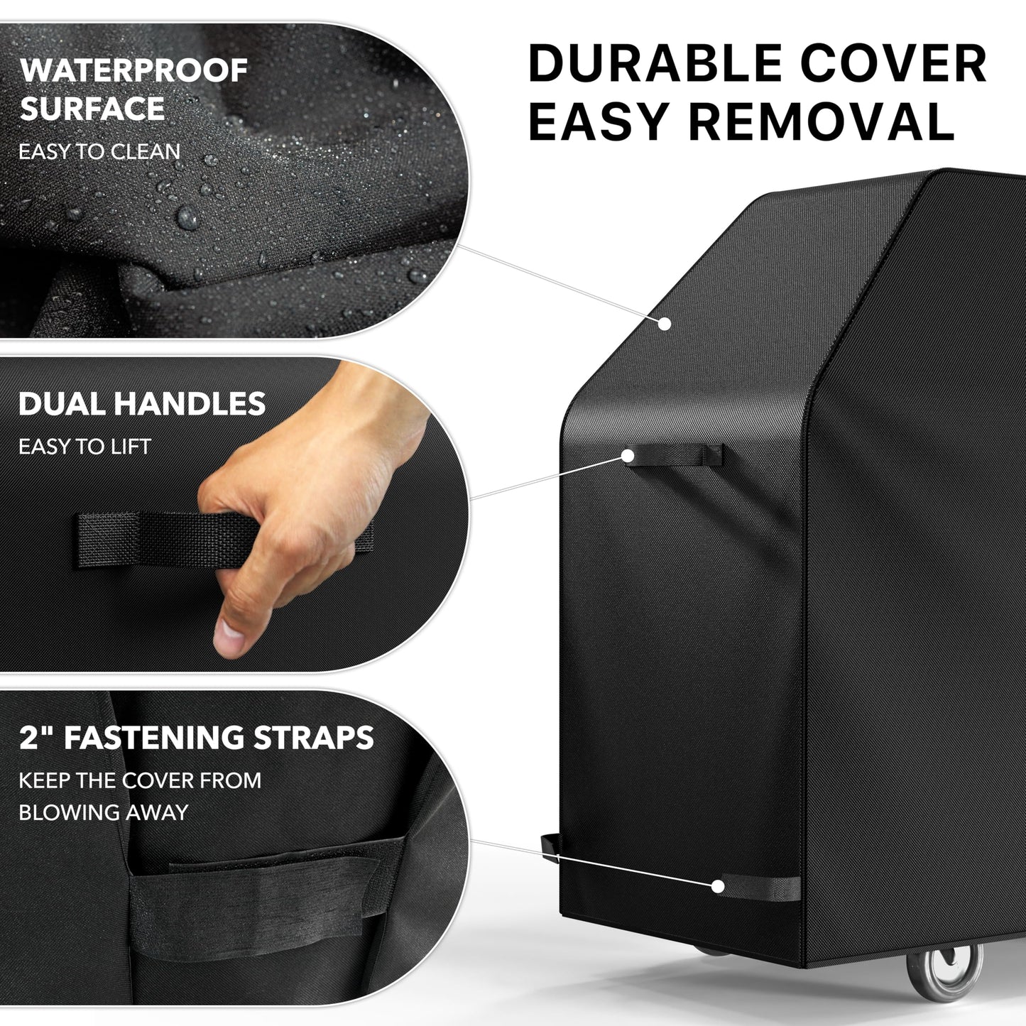 Simple Houseware 58-inch Heavy Duty BBQ Grill Cover, 600D Polyester Waterproof, Weather-Resistant