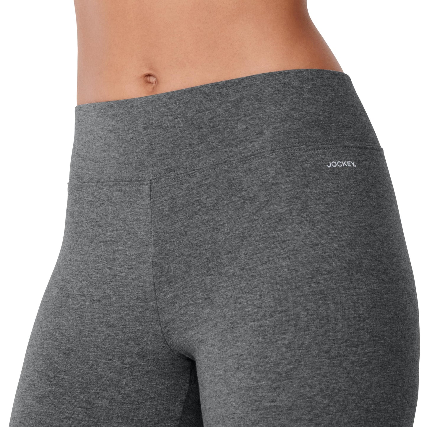 Jockey Women's Activewear Cotton Stretch Judo Legging, Charcoal Grey Heather, L