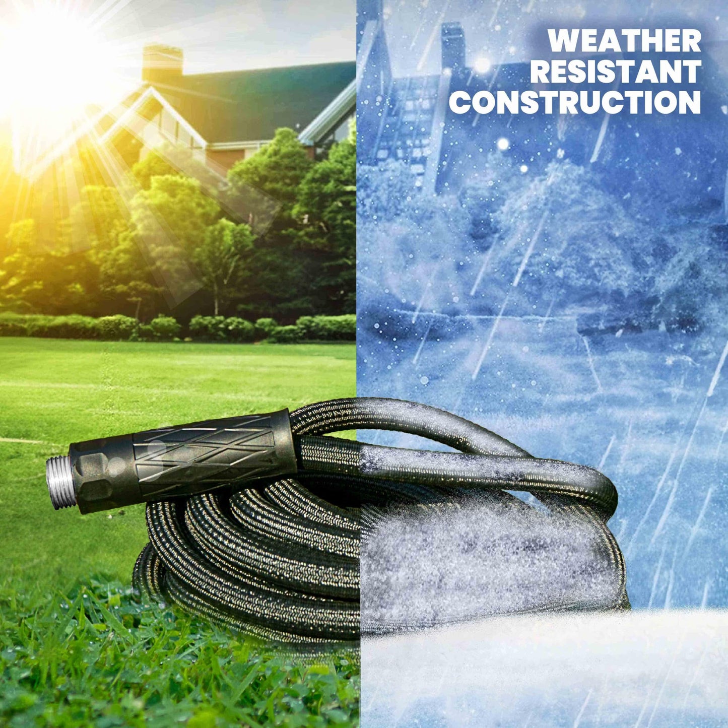 Hydrosteel 50 Ft Garden Hose, 3 Layer Stainless Steel Metal Water Hose 50Ft, Heavy Duty Flexible Lightweight Crush/Kink Resistant, Tangle Free Non Expandable Garden Hose 500 PSI AS SEEN ON TV