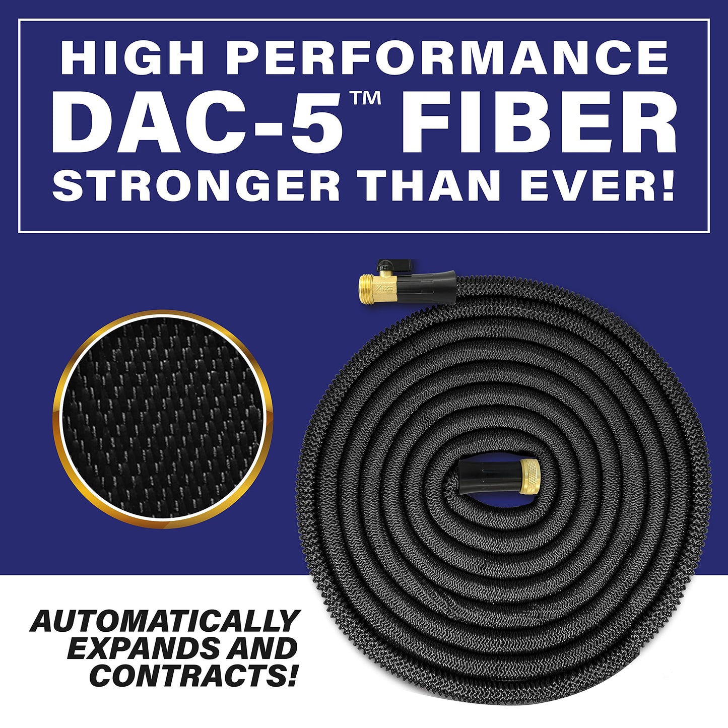 X-Hose Pro Expandable Garden Hose 25Ft, Heavy Duty Lightweight Retractable Water Hose, Flexible Hose, Weatherproof, Crush Resistant Solid Brass Fittings, Kink Free Expandable Hose as Seen on TV