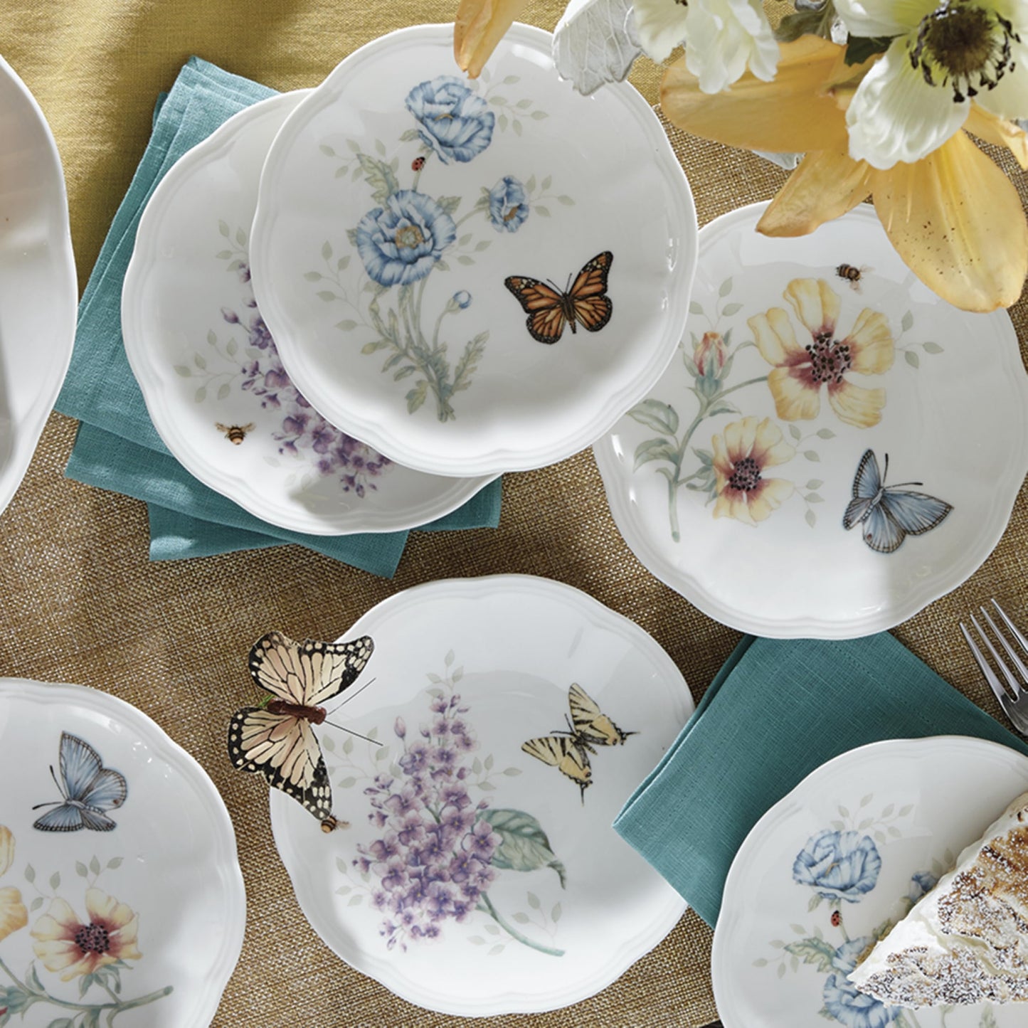 Lenox 817046 Butterfly Meadow 6-Piece Tidbit Plate Set