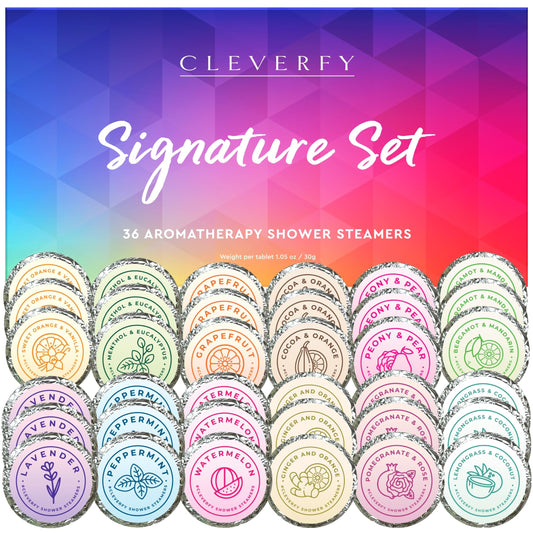 Cleverfy Shower Steamers Aromatherapy – Stocking Stuffers for Women, Men, Teens and Adults – Christmas Gifts for Women, Men, Mom,Teen Girls and Her – White Elephant Gifts for Adults – 36 Tablets