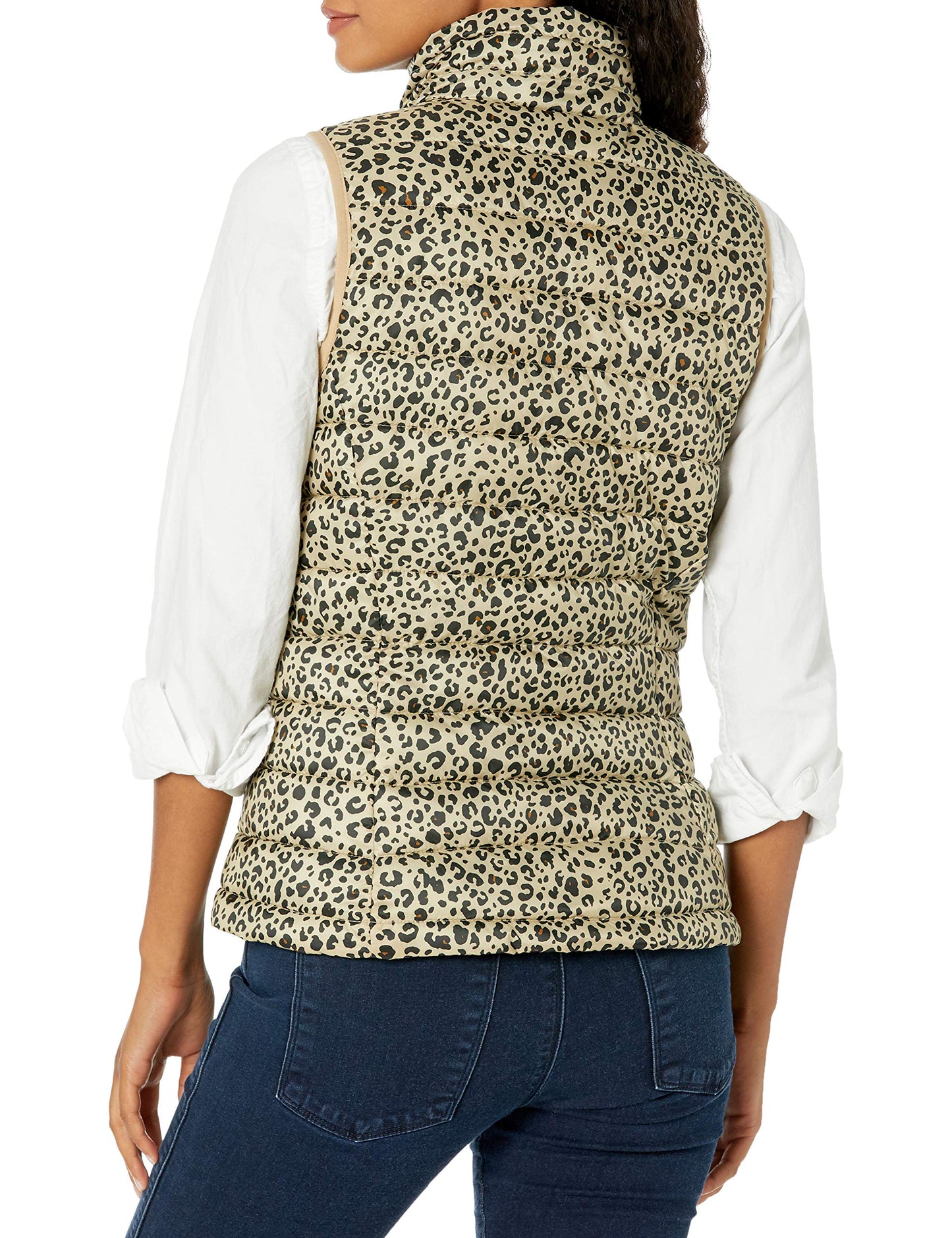 Amazon Essentials Women's Lightweight Water-Resistant Packable Puffer Vest, Animal, X-Large