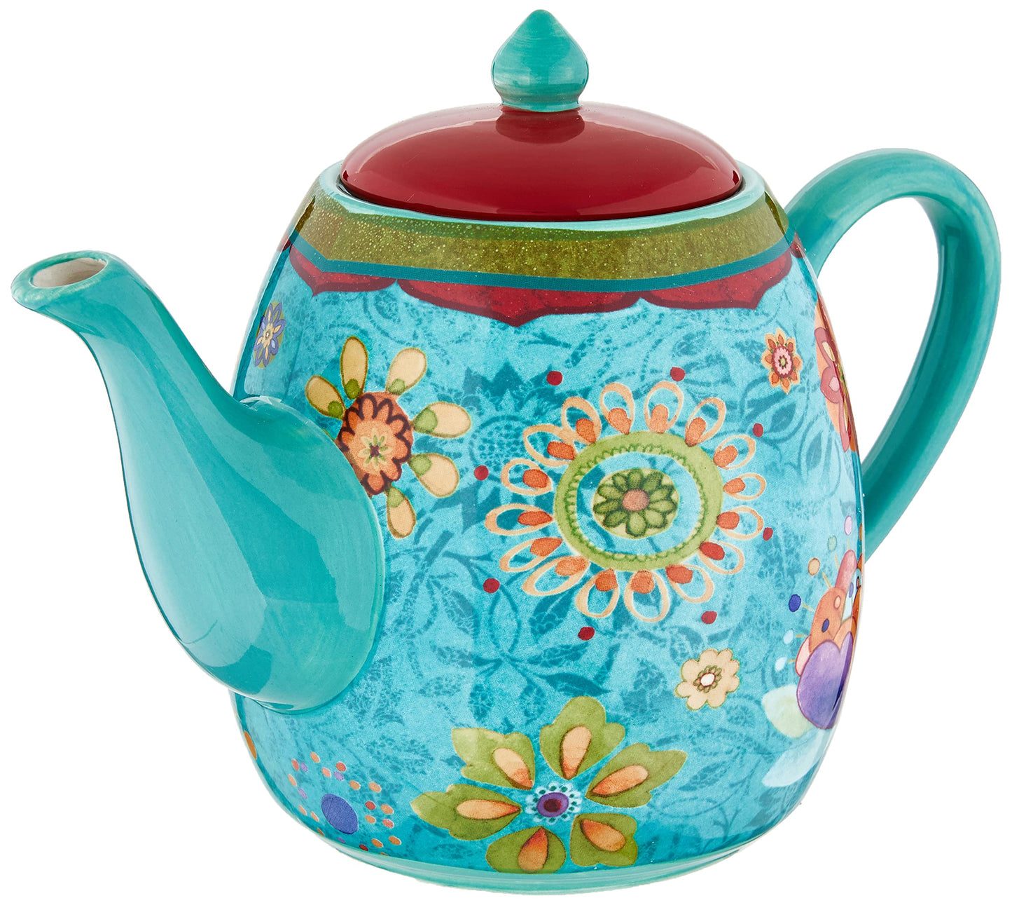 Certified International 22457 Tunisian Sunset Teapot, 40-Ounce, Multicolor