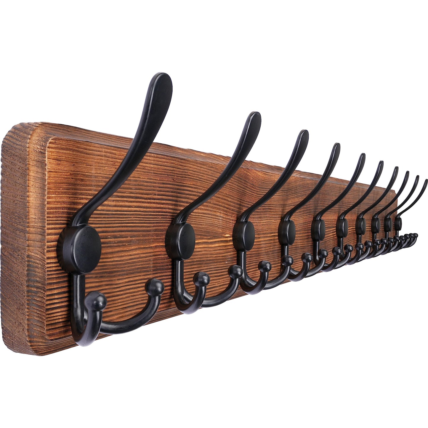 SKOLOO Rustic Large Wall Mounted Coat Rack: 38.3'' Long Coat Rack for Wall, Pine Real Wood Plank Wall Coat Rack Hook, Farmhouse Coat Hanger Wall Mount for Hanging Backpack Jacket Coat Hat