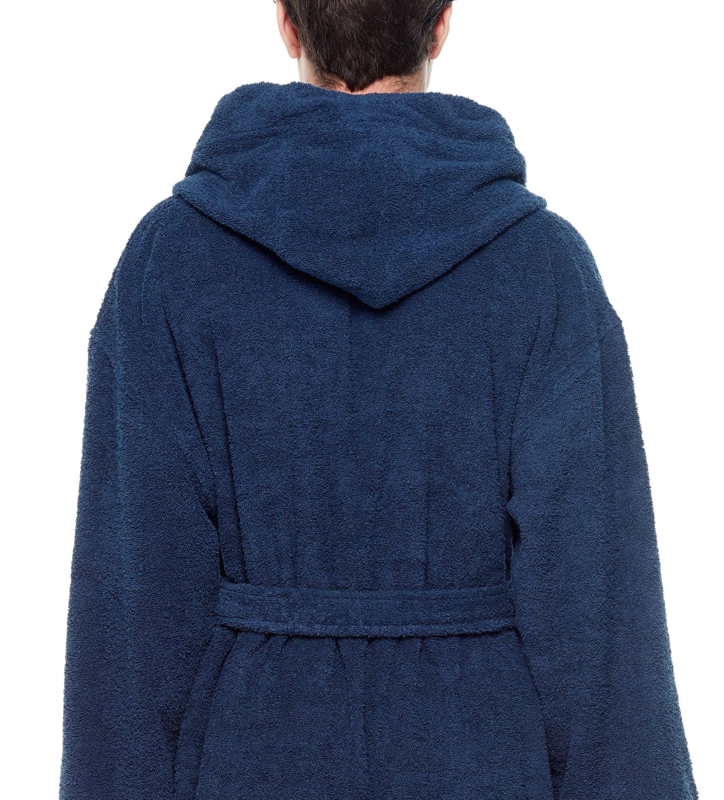 Arus Men's Hooded Classic Bathrobe Turkish Cotton Robe with Full Length Options (XXL,N.Blue)