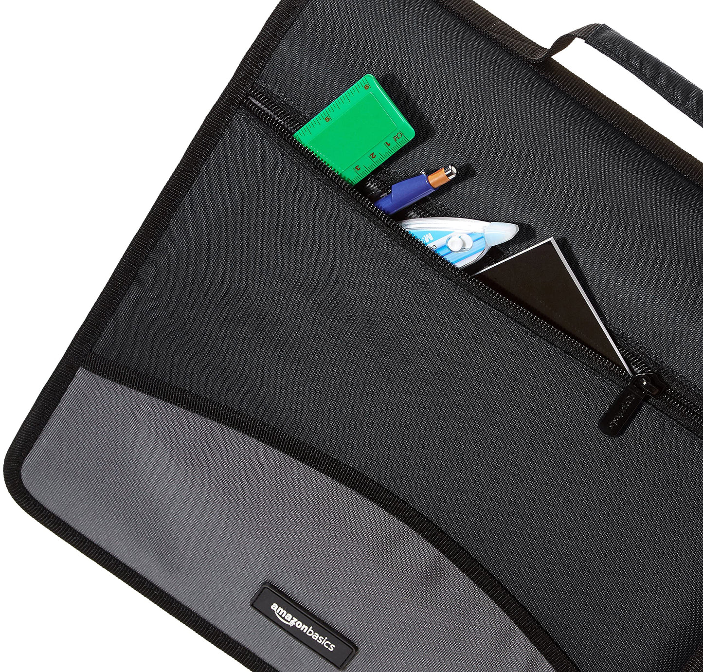 Amazon Basics Durable 3 Ring Binder with Zipper, Sturdy Storage to Keep Documents Organized, 3 Inch, Black