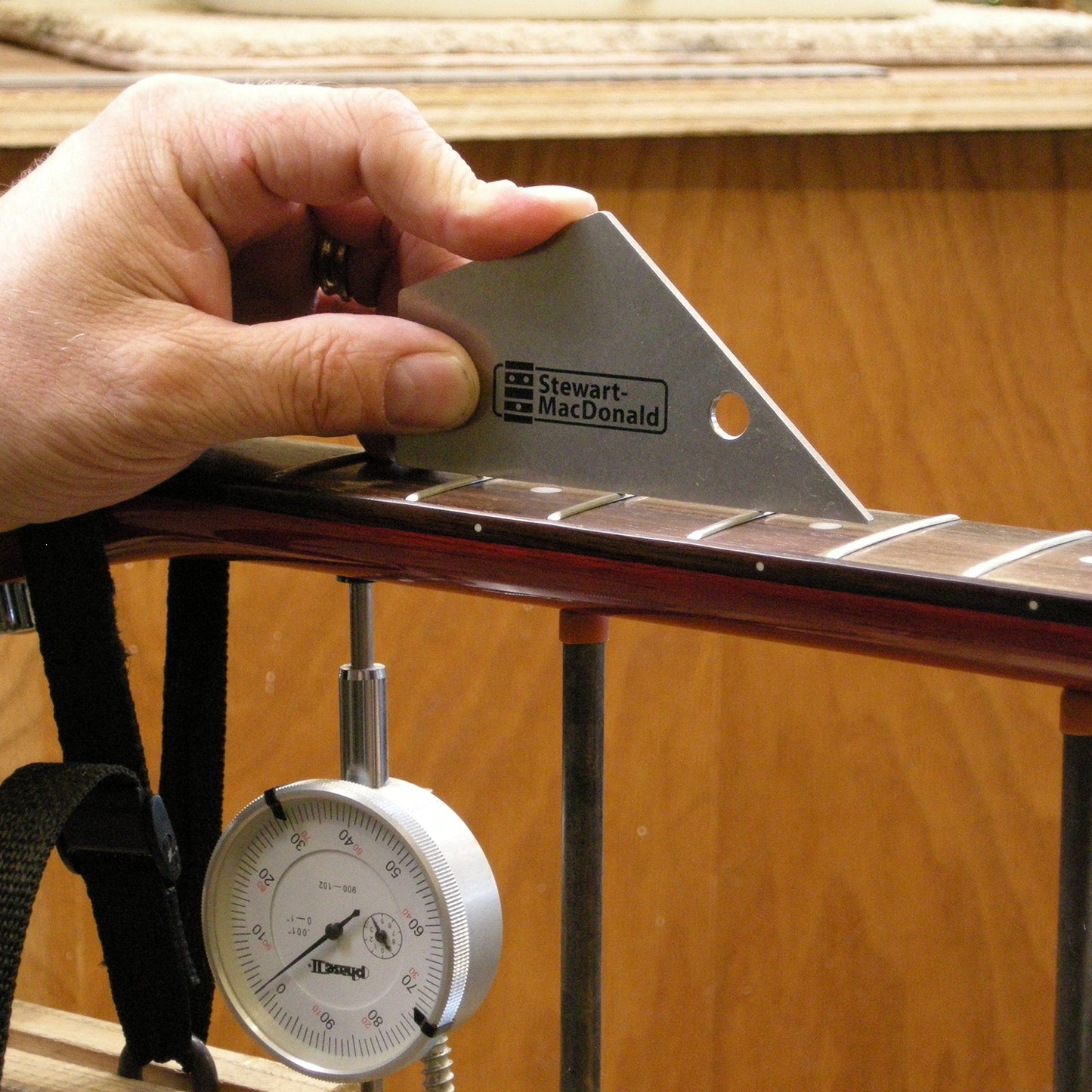 StewMac Fret Rocker - The Original Stainless Steel 4-in-1 Mini Straightedge Luthier Tool, Precision-Machined for Accuracy, Locate High Frets Fast