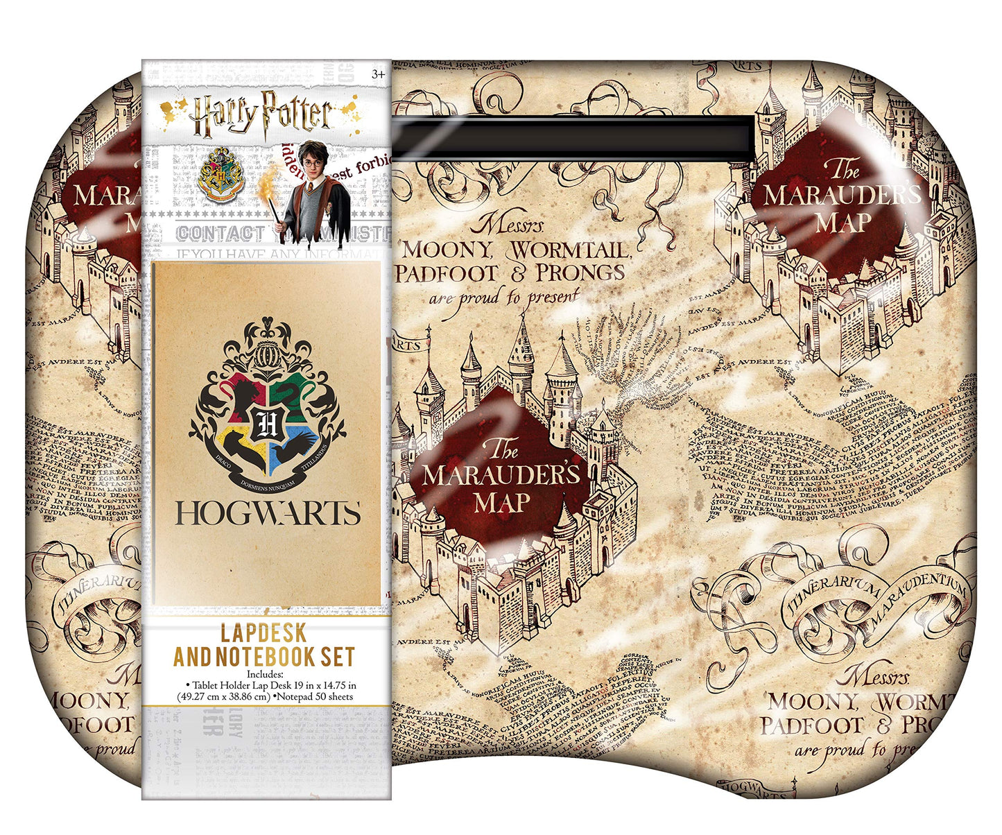 Harry Potter Kids Lap Desk Tablet Holder Marauder's Map with Hogwarts Notebook