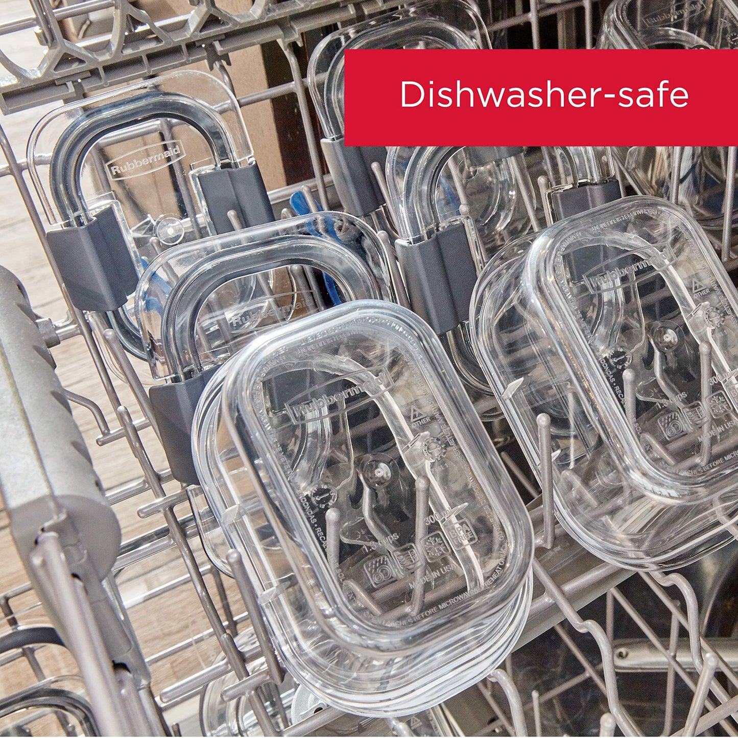 Rubbermaid 10-Piece Brilliance Food Storage Containers with Lids for Lunch, Meal Prep, and Leftovers, Dishwasher Safe, 1.3-Cup, Clear/Grey