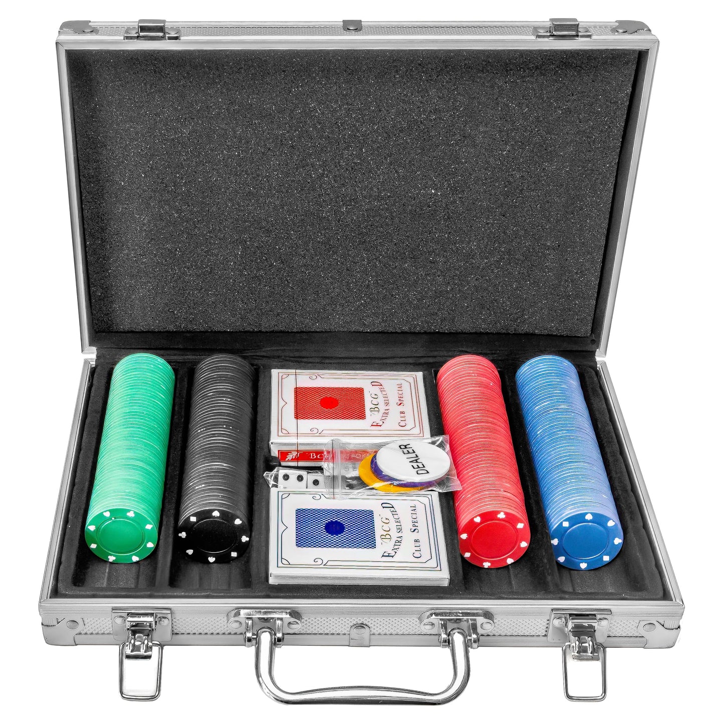 CLEARNEXT Casino Poker Chips Set - 200pcs with Aluminum Case Ideal for Casino Party Accessories for Blackjack, Texas Holdem, Family Games