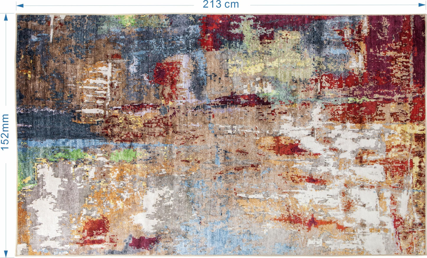 Home Beyond & HB design - Mordern Area Rug, Non-Slip Washable Low Pile Soft Lightweight Thin Carpet Rugs for Bedroom Living Room Kitchen Indoor Home Décor - 5x7 Feet, Red Mutiple