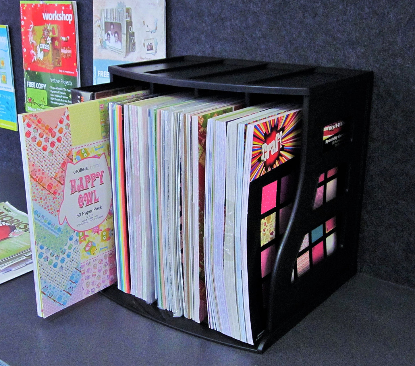 Binder Way LP Vinyl Record Storage Crate Stackable Organizer Holds Over 70 Albums 12x12 Paper Rack Scrapbook Cardstock Box Ring Binder Stand Lever Arch Shelf Cube Magazine Holder