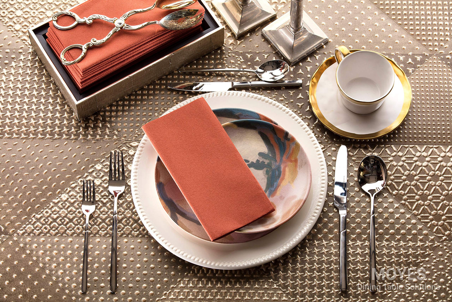 50 Pack - Terracotta Napkins | Linen Feel Guest Disposable Cloth Like Paper Dinner Napkins | Hand Towels | Soft, Absorbent, Paper Hand Napkins for Kitchen,Parties,Weddings,Dinners Or Events