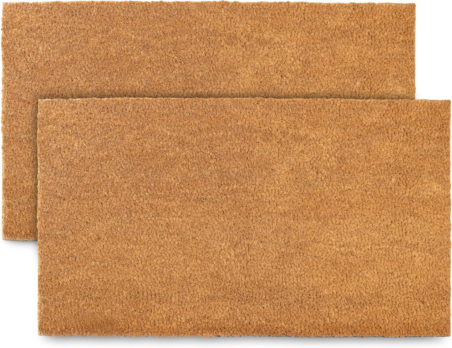 Plain Coir Doormat Bulk 30x17 Inch, 2 Pack Door Mat Coir Outdoor w/Non-Slip PVC Backing, Blank Welcome Mat for Crafts and Small Biz