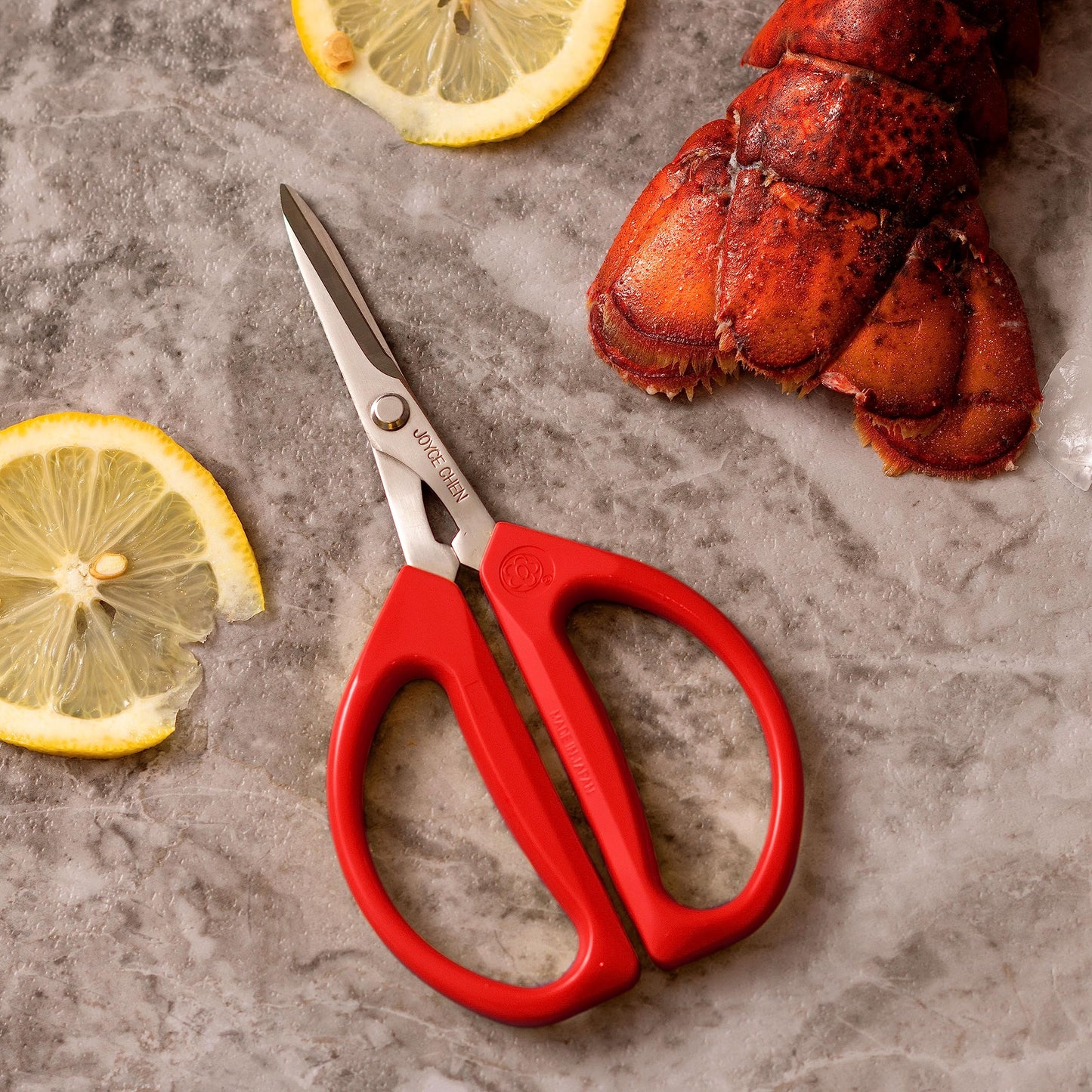 Joyce Chen Original Unlimited Kitchen Scissors All Purpose Kitchen Shears with Comfortable Handles, Red