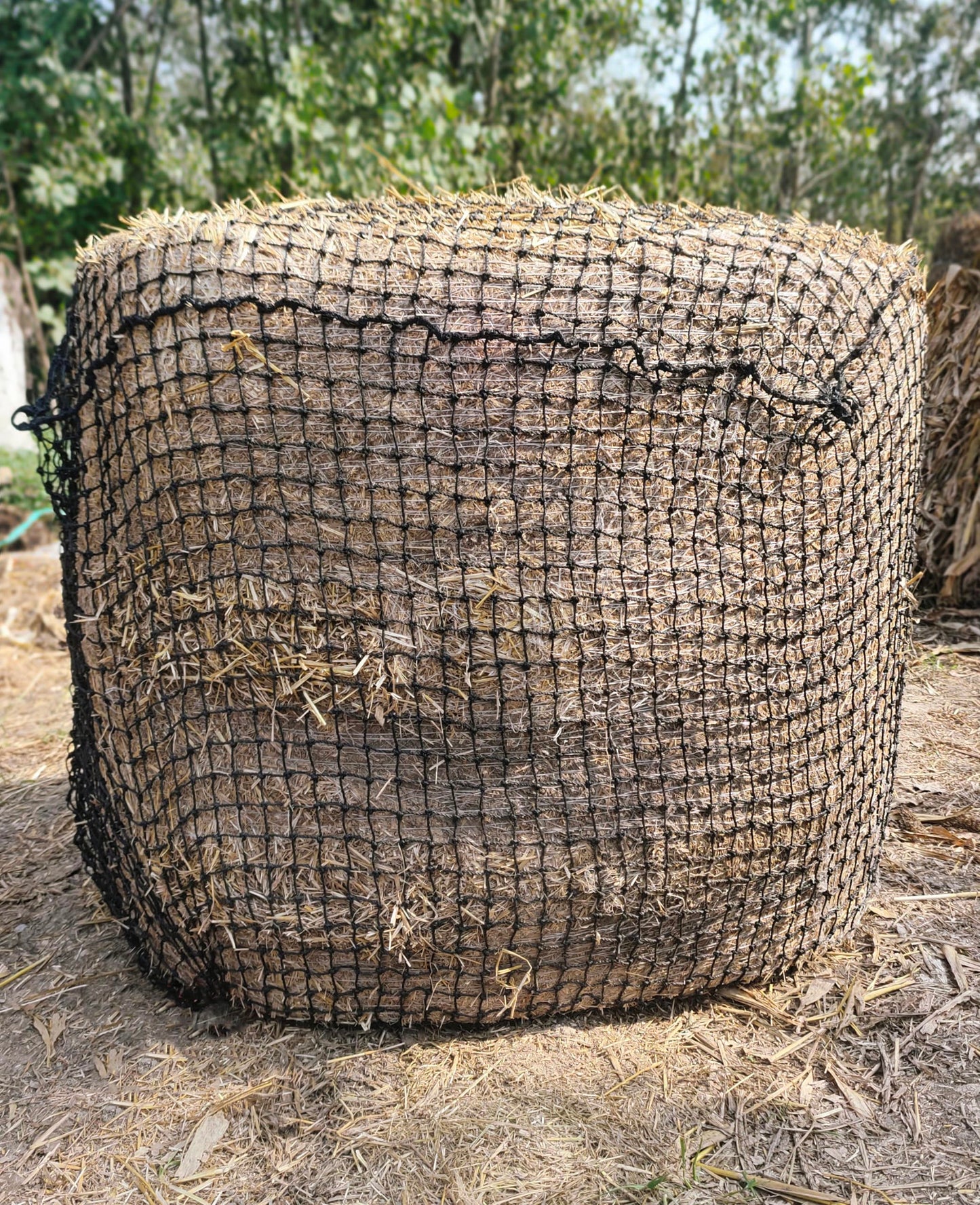 Round Bale Hay Nets for Horses 5ft x 4ft Large Round Bale Feeder Slower Feed Hay Net,1.5" Holes