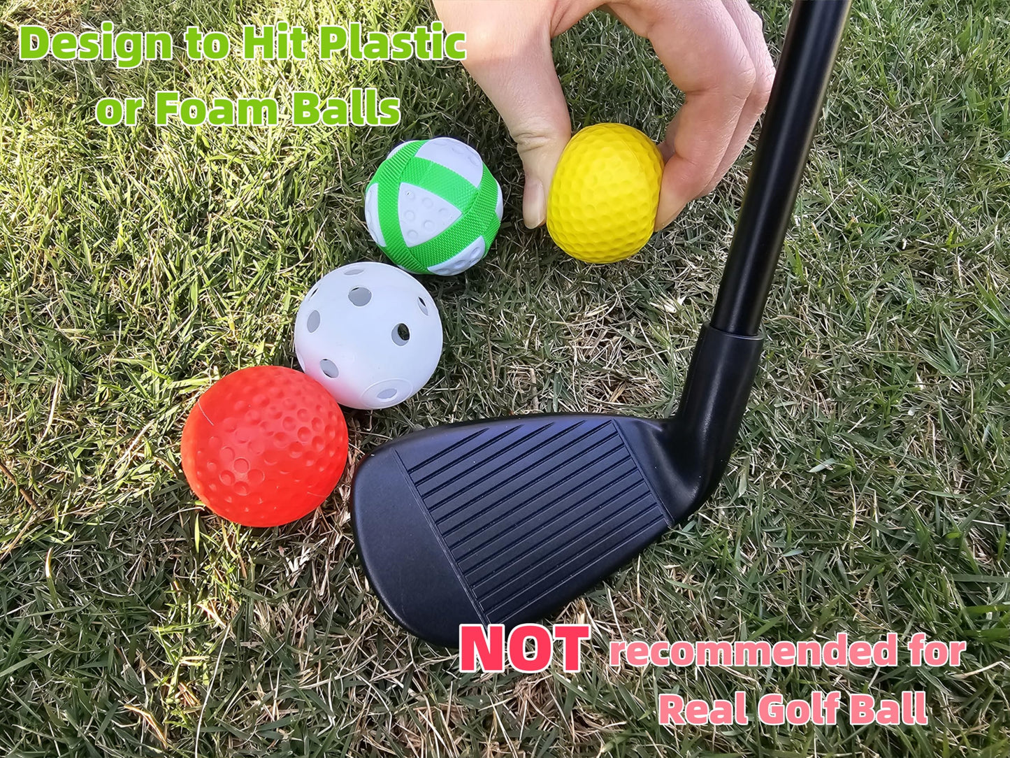 Plastic Golf Club Collapsible - Right Hand for Game & Travel, Golf Chiper Game Club for Junior, Adults Indoor Outdoor Training Bucket Pong Games for Family, Hit Plastic Foam Balls -1PCS