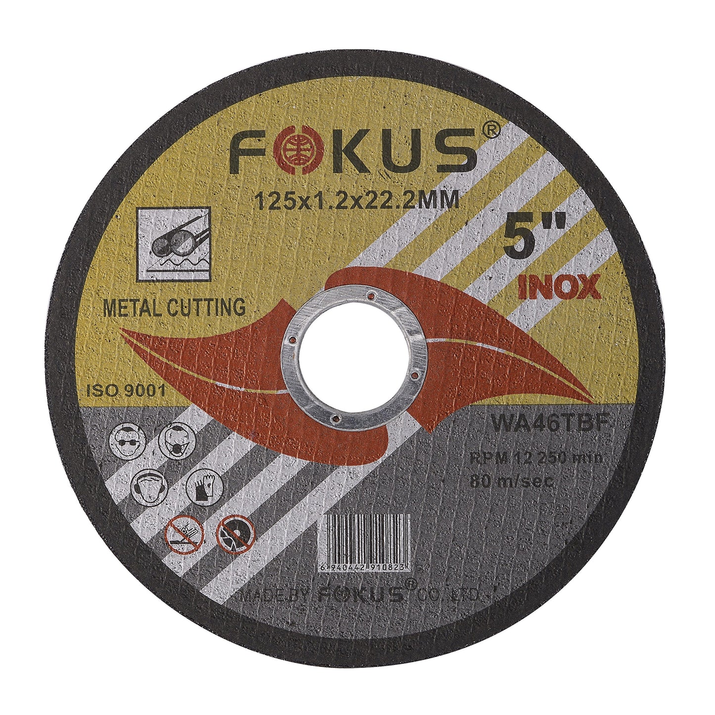 FOKUS Ultra Thin Disc 5'' by 0.045'' Metal and Stainless Steel Cut Off Wheels, 7/8'' Arbor for Angle Grinder Pack of 50