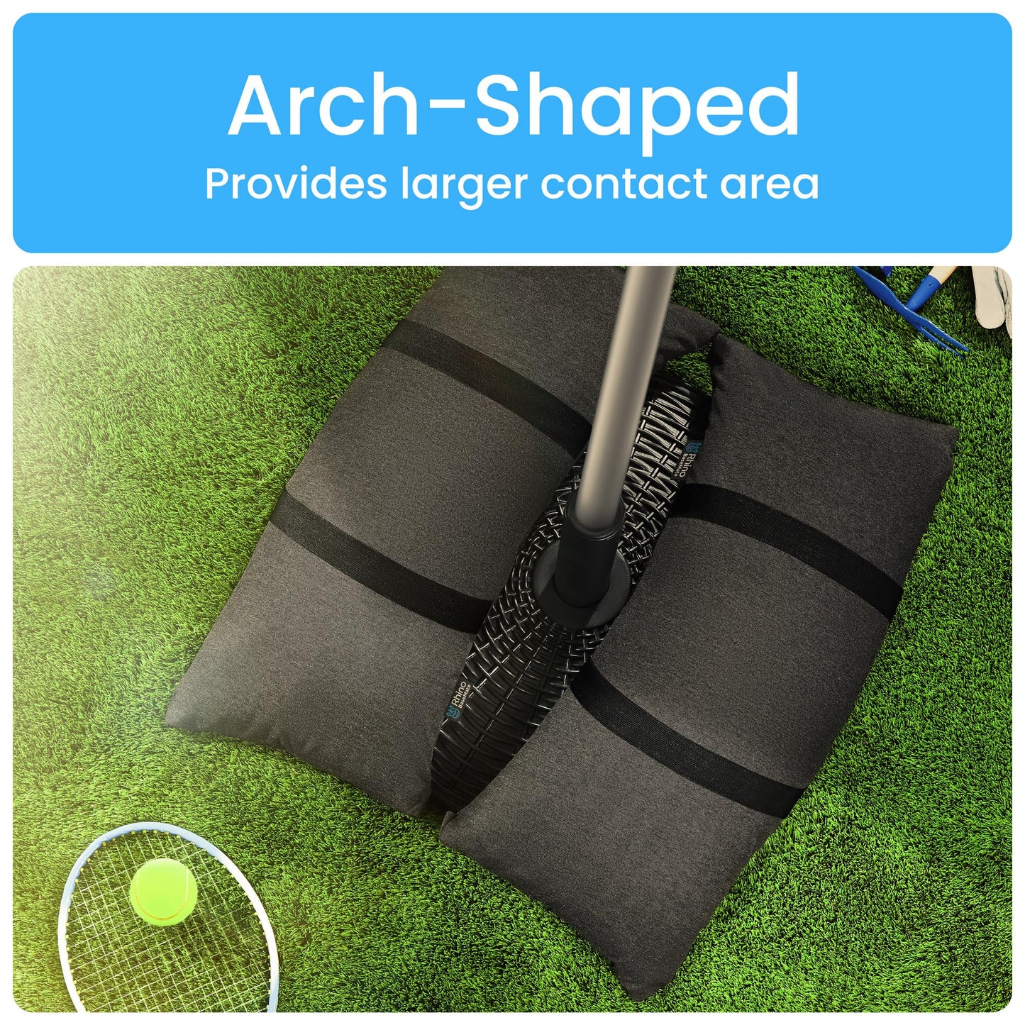 Rhino BaseMate Umbrella Base Weights 4-Pack – Fillable Sand Bags for Umbrella Base & Patio Stand | Durable Weatherproof Sandbag Weights for Outdoor Umbrellas, Arched Design, Holds Up to 49 lbs Each