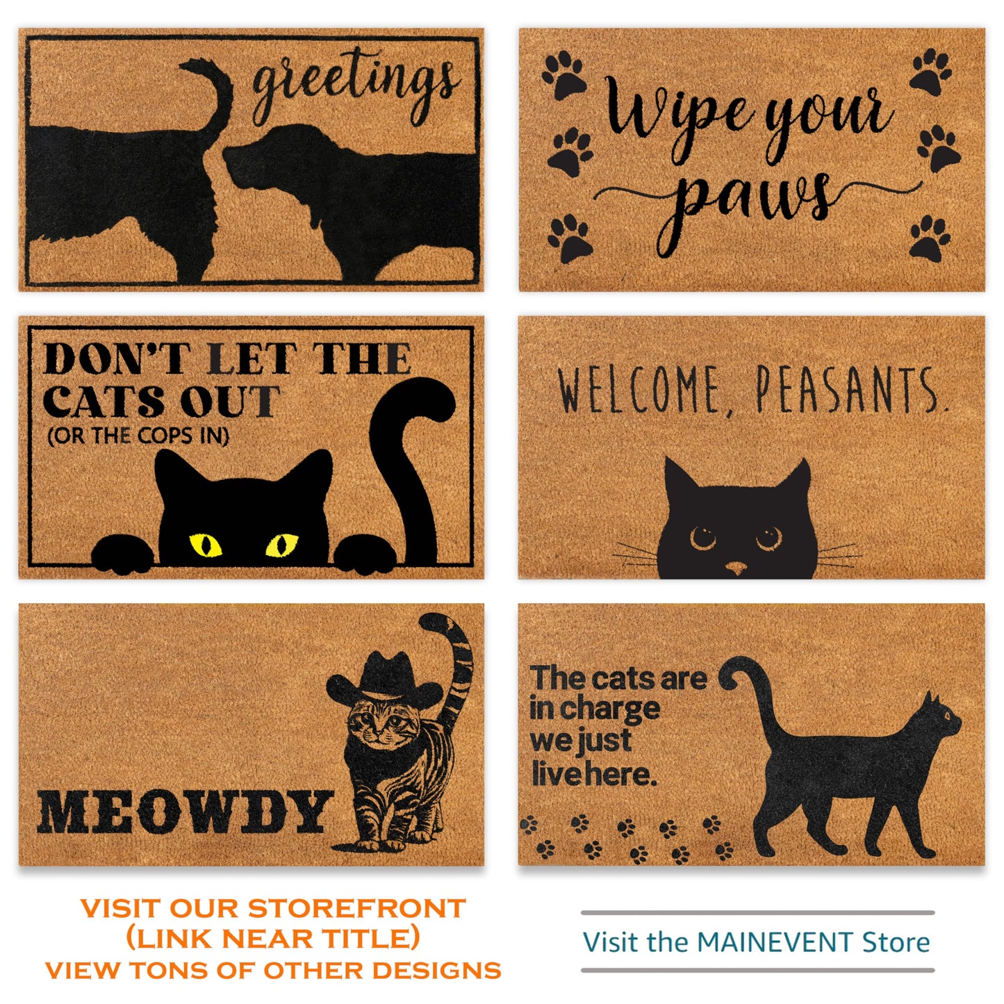 Dogs Welcome People Tolerated Large Door Mat 50x15 Inch, Outdoor Spaces, Dog Welcome Mat, Dogs Entrance Mat, Doggy Welcome Coir Mat, Welcome Mat Dog