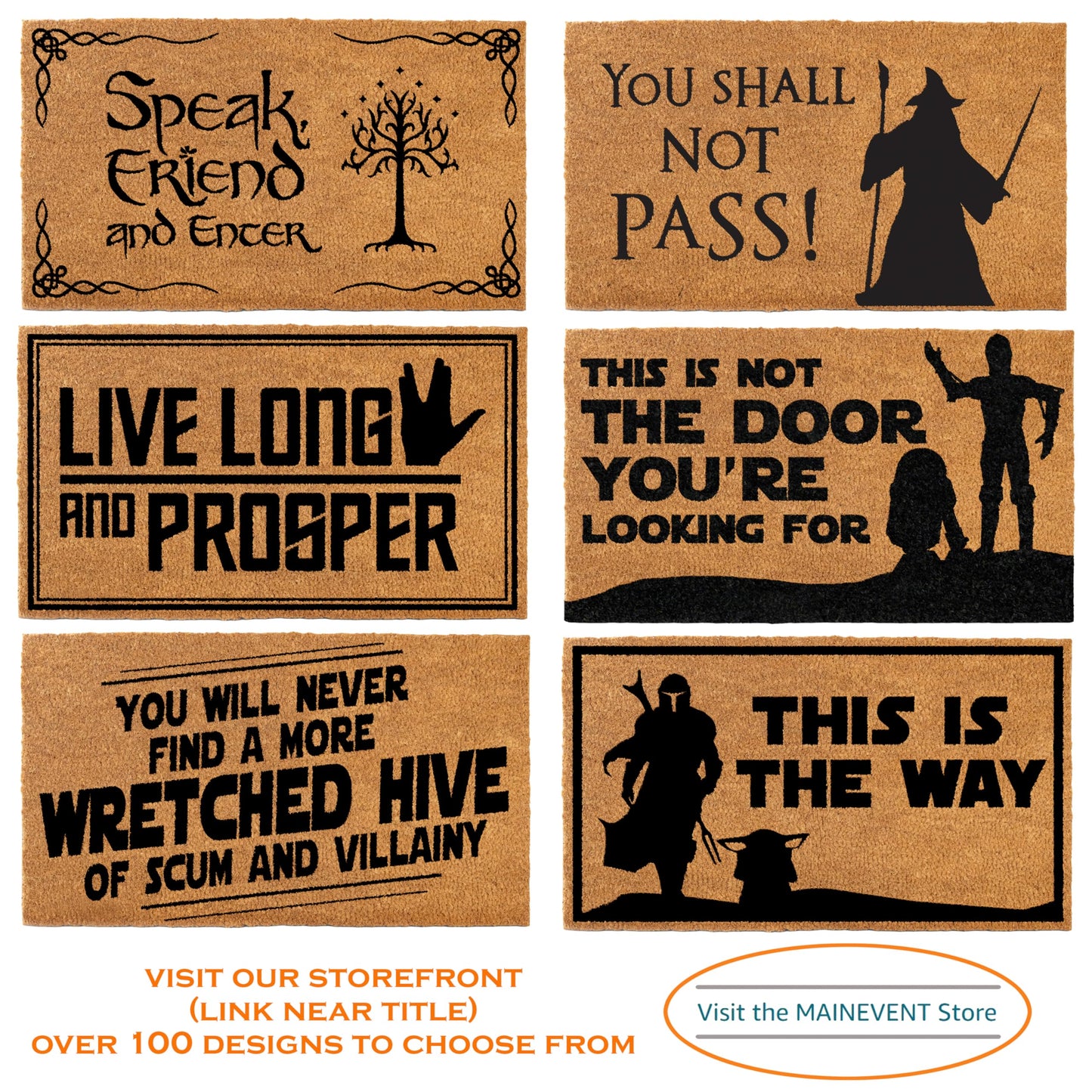 No Admittance Except On Party Business Door Mat Outdoor 30x17 Inch, Nerd Welcome Mat Outside Entrance for Covered Porch or Patio, LOTR Gift